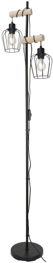 Rabalux Fabian lampadaire 2x40 W noir-bois 5246