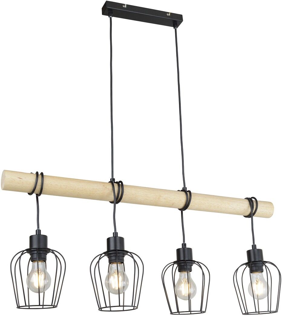 Rabalux Fabian lampe suspendue 4x40 W noir-bois 5247