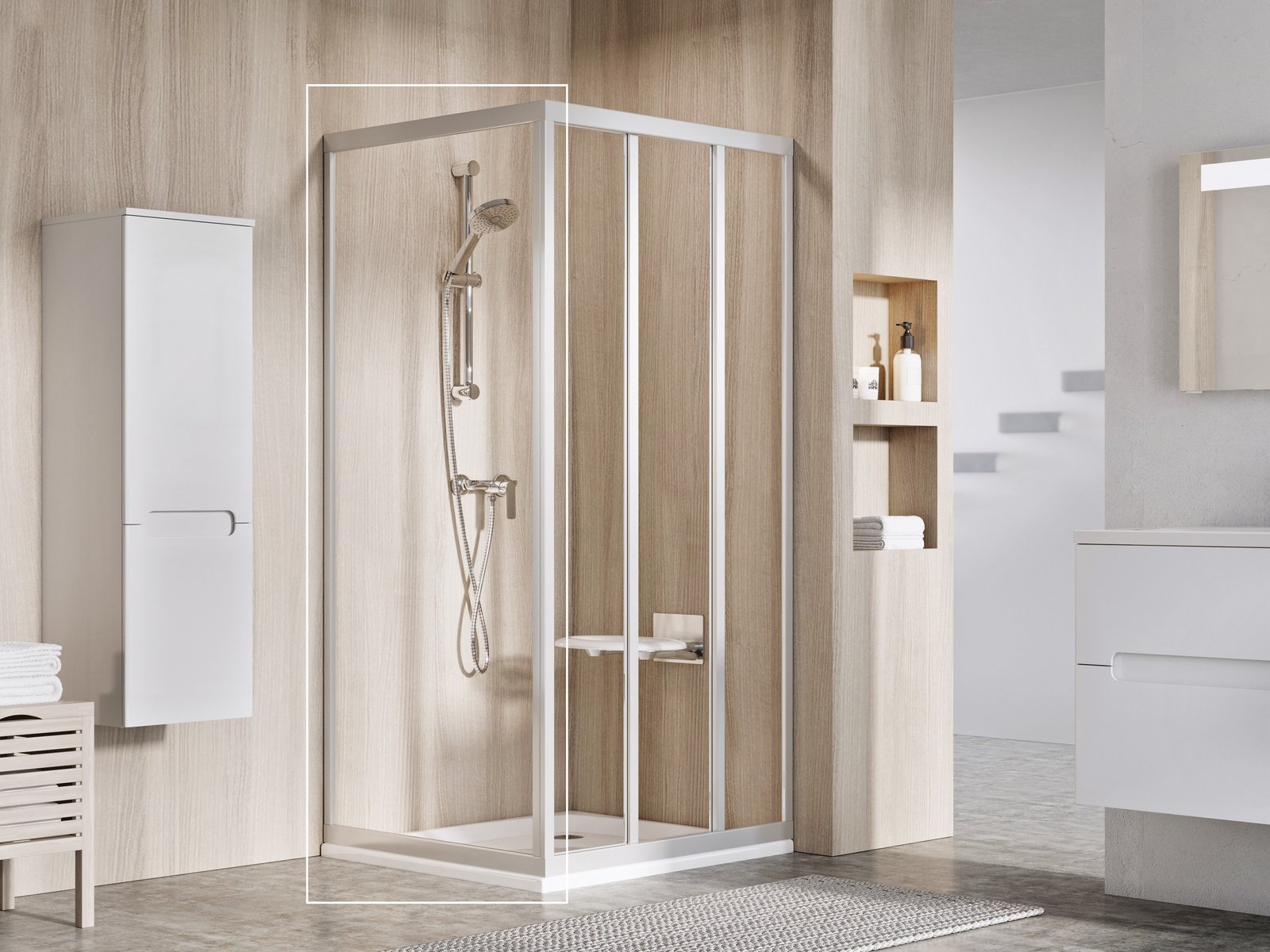 Ravak Supernova paroi de douche 90 cm satin mat/verre transparent 94070UR2Z1