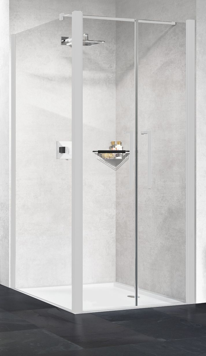 Novellini Young paroi de douche 69 cm blanc mat/verre transparent Y2F2B69-1U