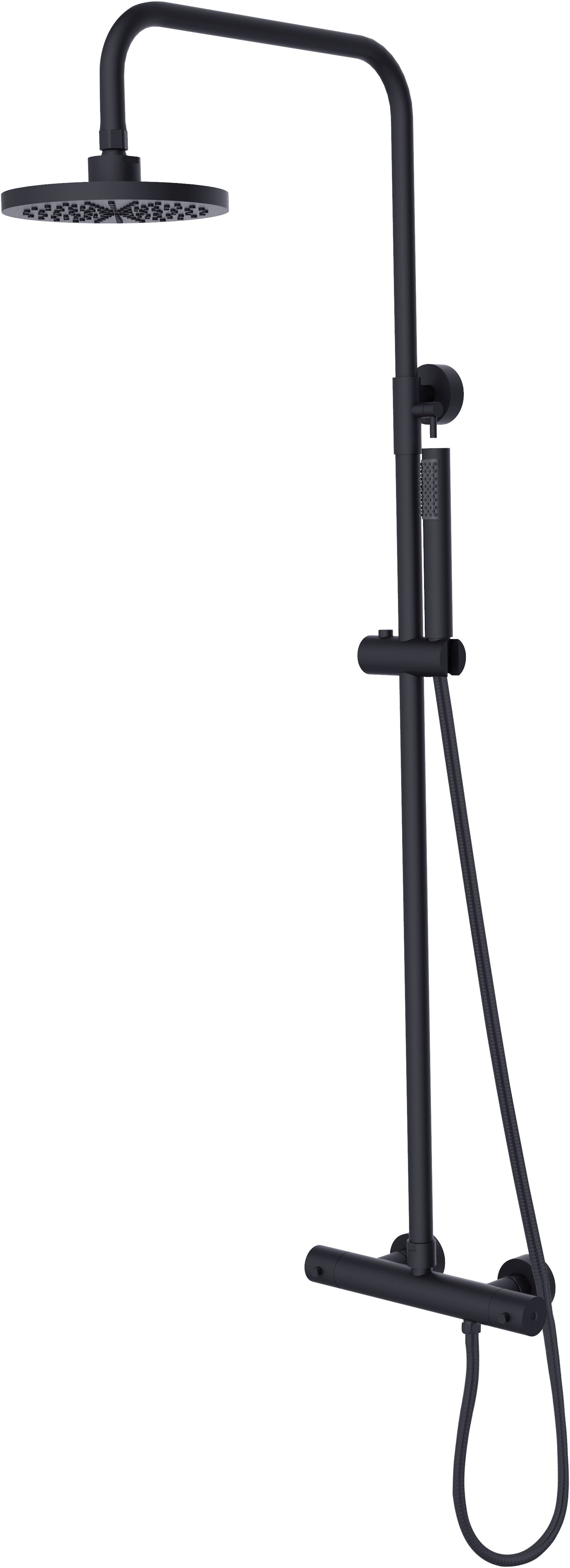 Besco Decco ensemble de douche mural avec thermostat oui noir BP-DIT-CZ