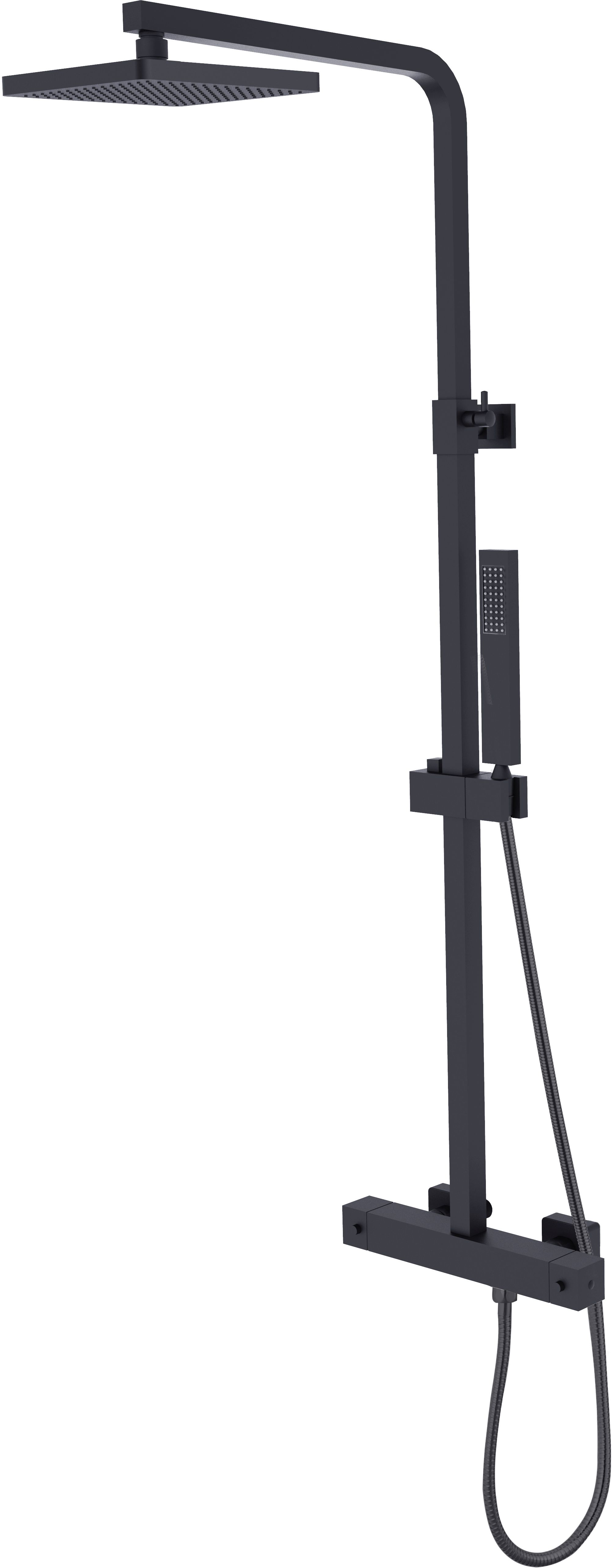 Besco Modern Varium ensemble de douche mural avec thermostat oui noir BP-MVT-CZ