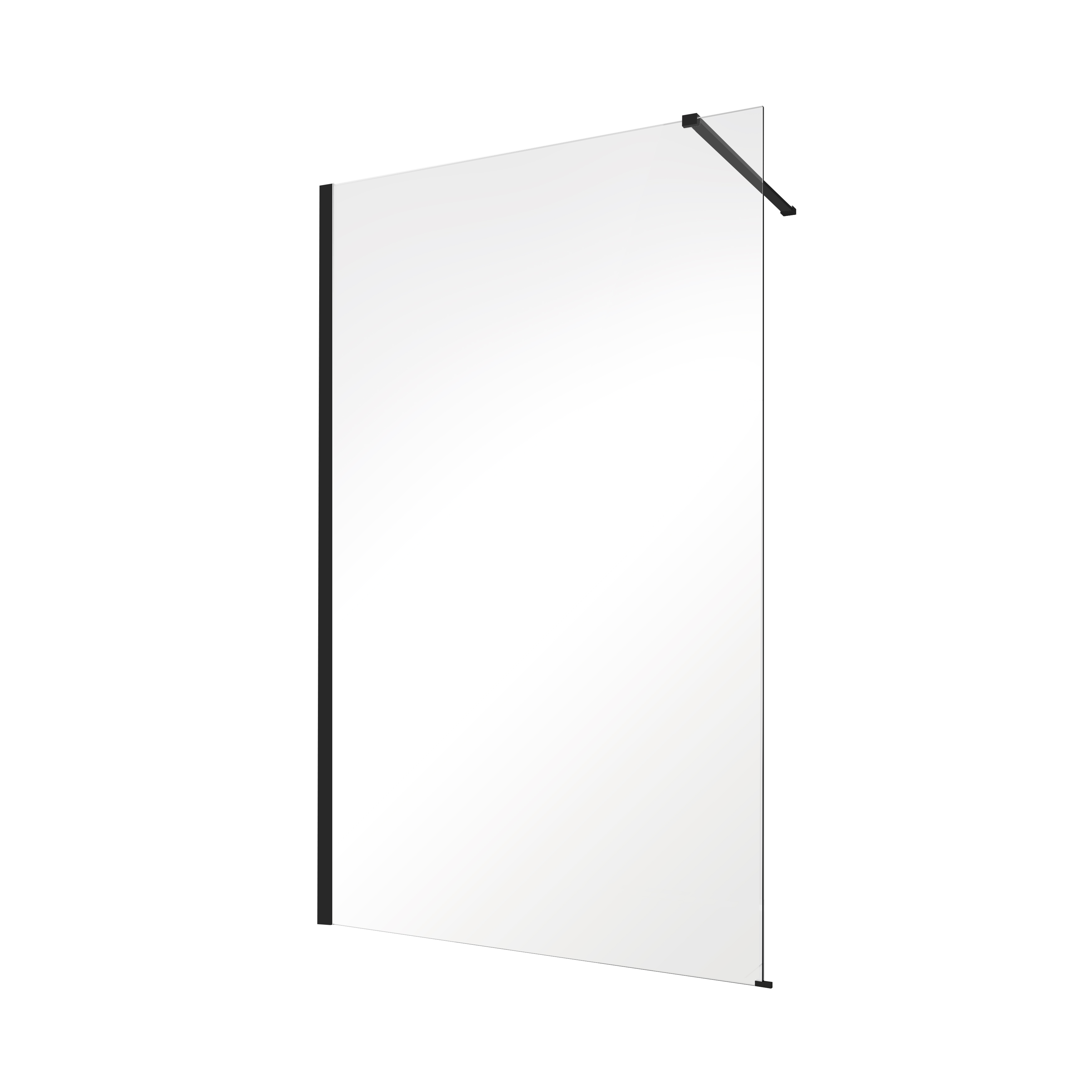 Besco Eco-N Black paroi de douche walk-in 100 cm noir mat/verre transparent ENB-100-195C
