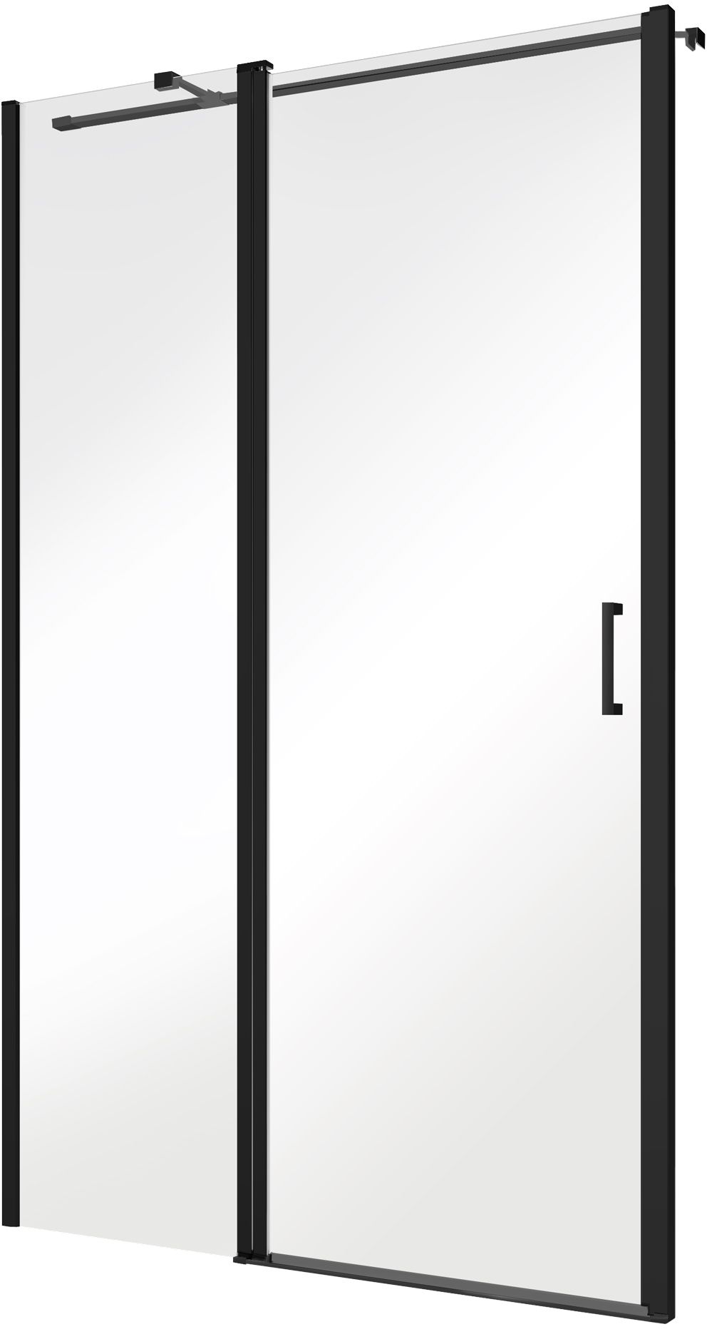 Besco Exo-C Black porte de douche 100 cm à ouverture basculante noir mat/verre transparent ECB-100-190C