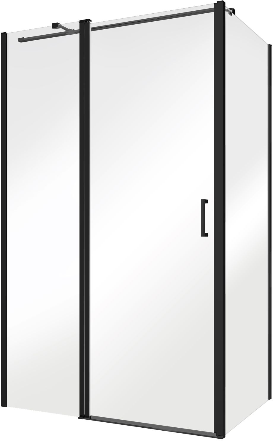 Besco Exo-CH Black paroi de douche 100 cm noir mat/verre transparent PCH-10B-190C