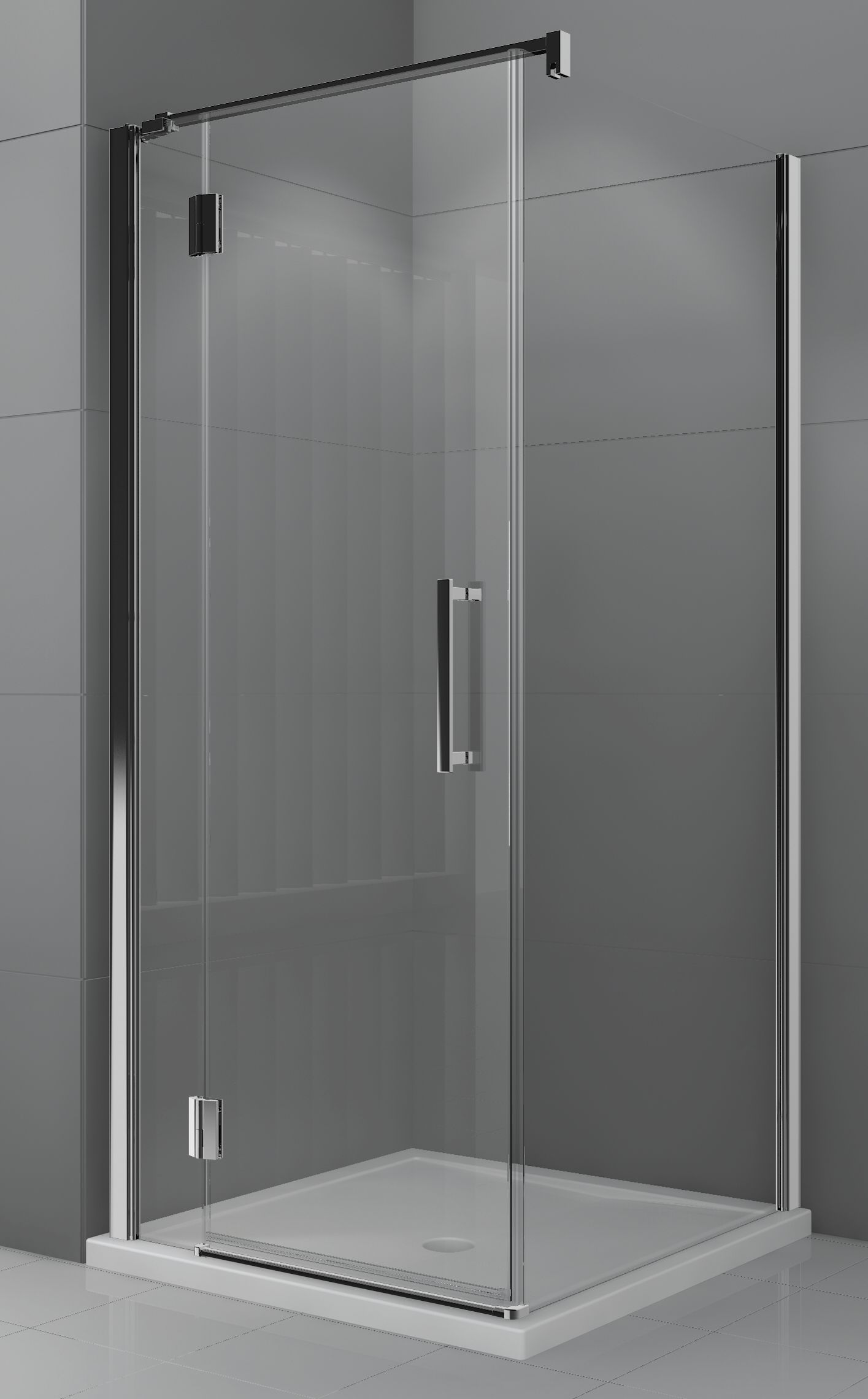 Novellini Modus paroi de douche 75 cm chrome brillant/verre transparent MODUSF75-1K