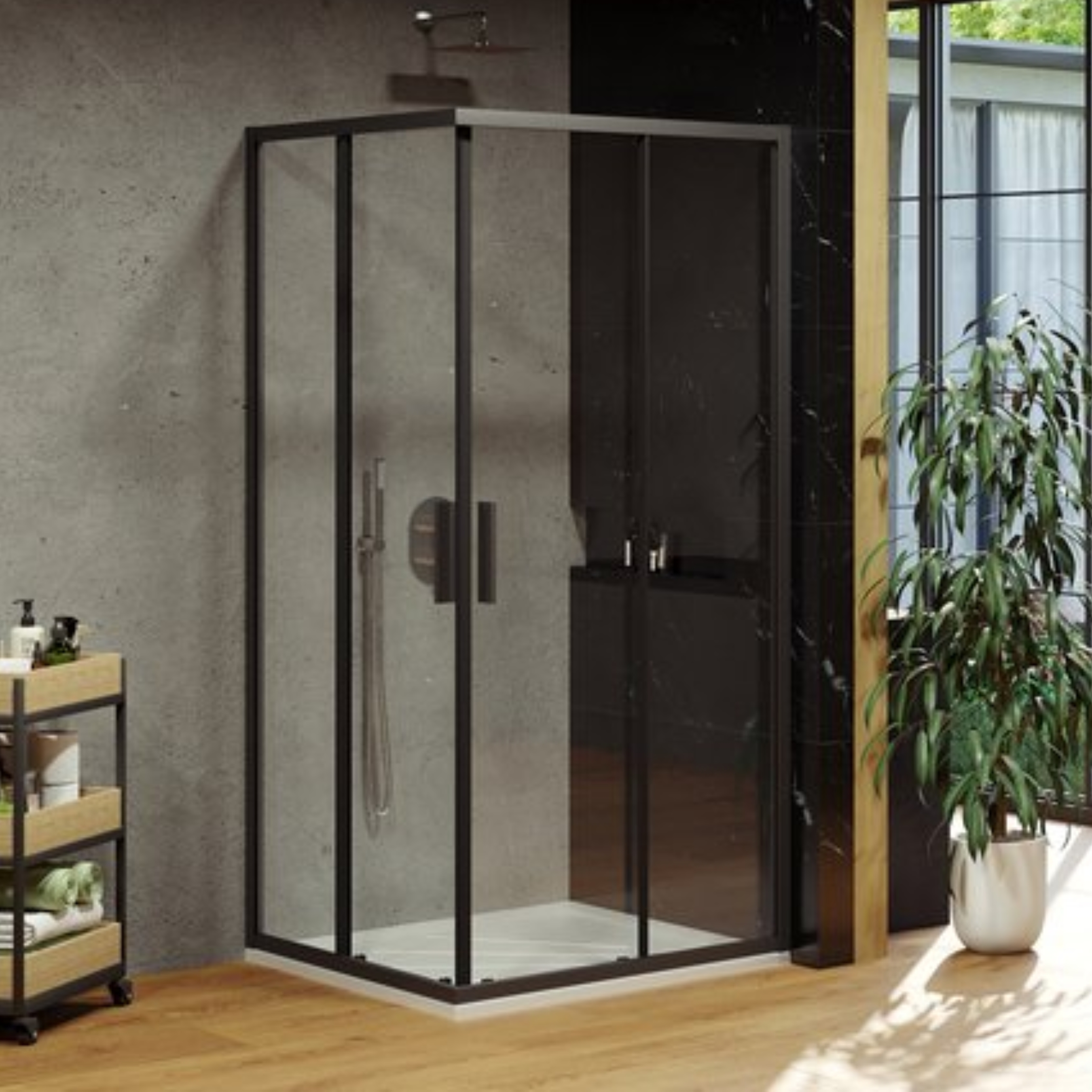 Ravak Blix Slim porte de douche 120 cm coulissant noir mat/verre transparent X1XMG0300Z1