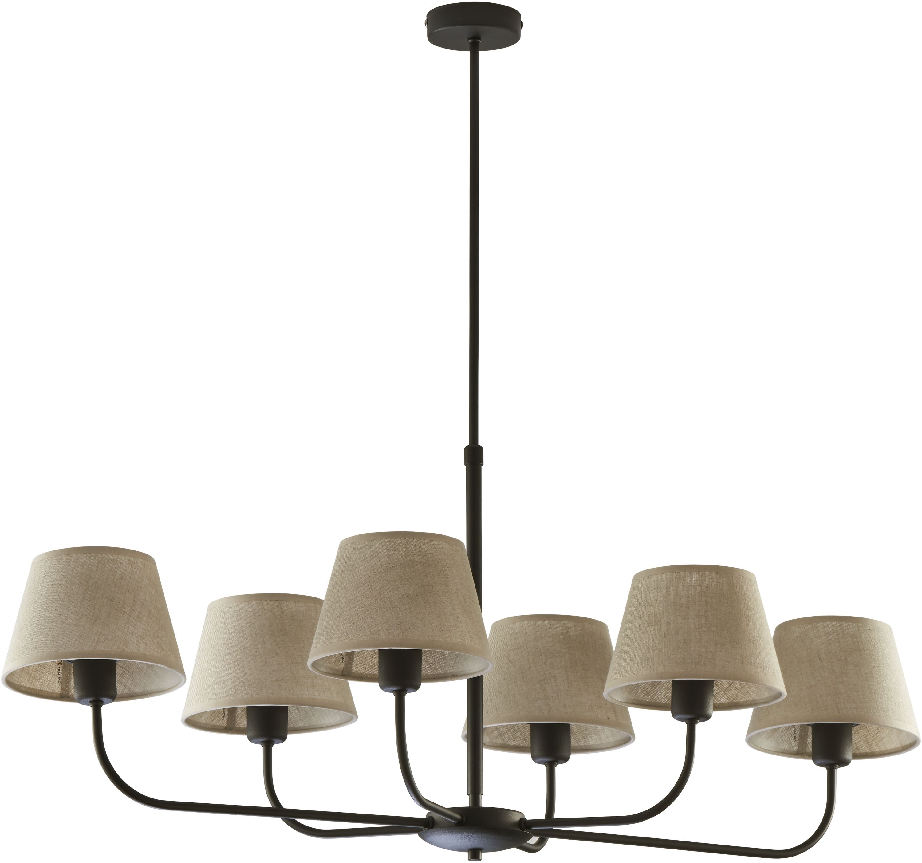 TK Lighting Chicago lampe suspendue 6x60 W noir 3999