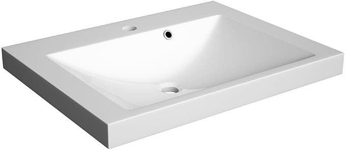 Defra Zeen lavabo 60x46 cm rectangulaire de meuble blanc 1552