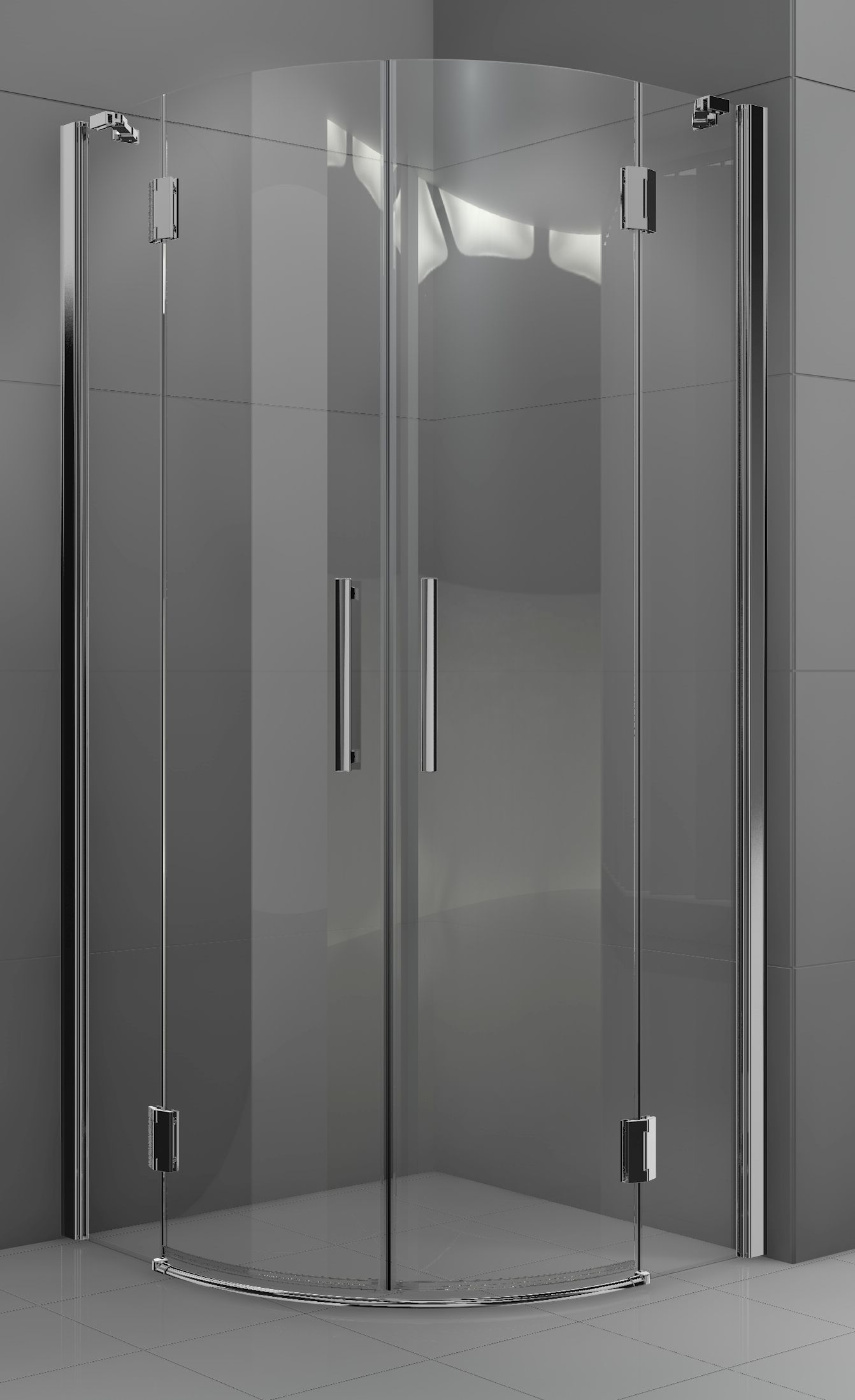 Novellini Modus cabine de douche 90x90 cm semi-circulaire chrome brillant/verre transparent MODUSR90-1K