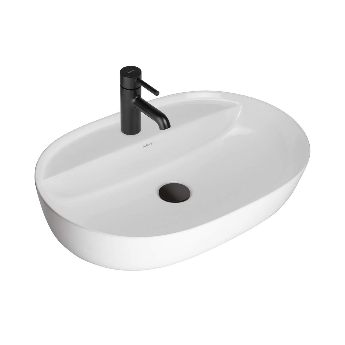 Oltens Hamnes lavabo 62x42 cm ovale à poser blanc 41814000