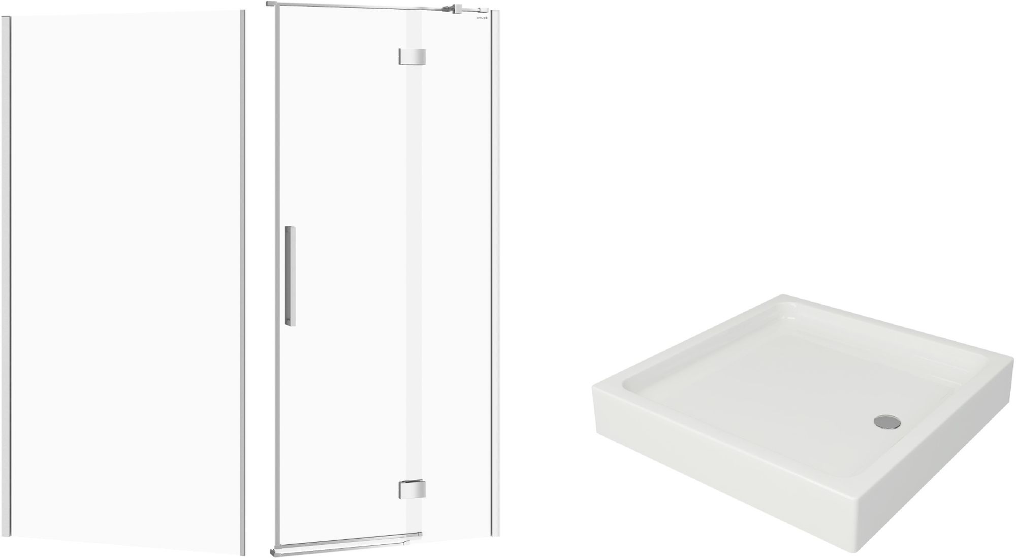 Set porte de douche Cersanit Crea S159-006, paroi de douche Cersanit Crea S159-010, S204-012