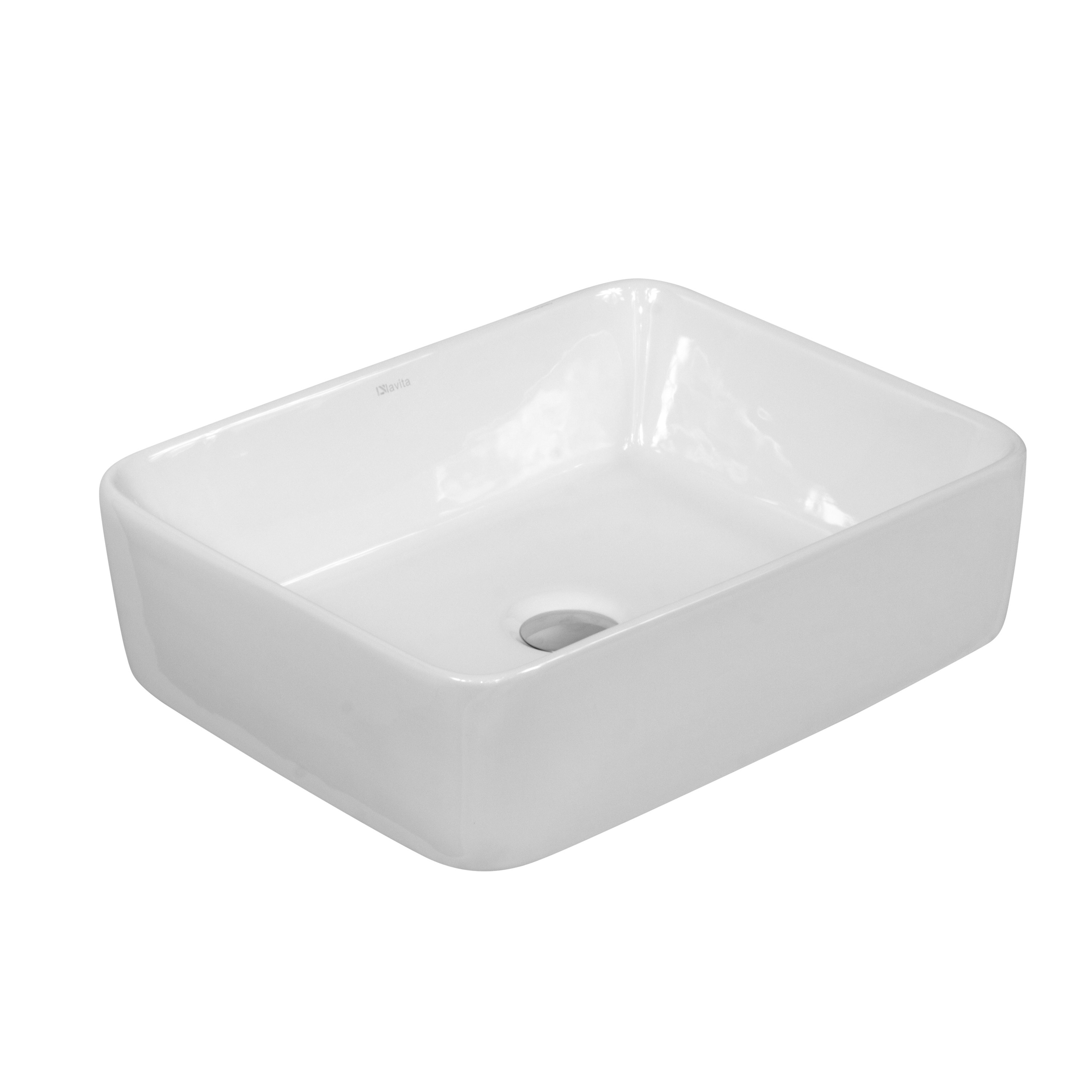 LaVita Luneza Grande lavabo 52x41 cm rectangulaire à poser blanc brillant 5900378301585