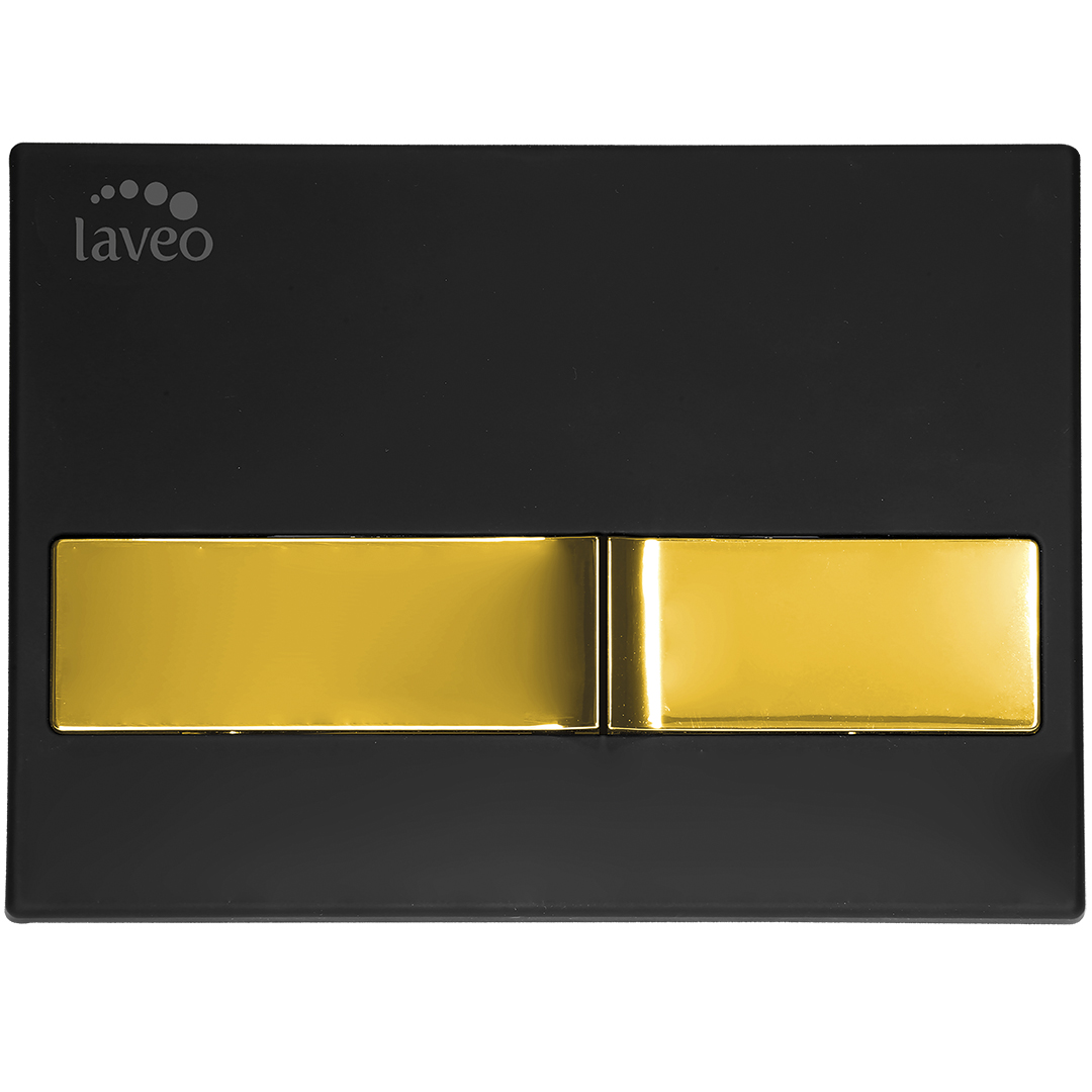Laveo Beni bouton de chasse d'eau pour WC noir-doré VPB795G