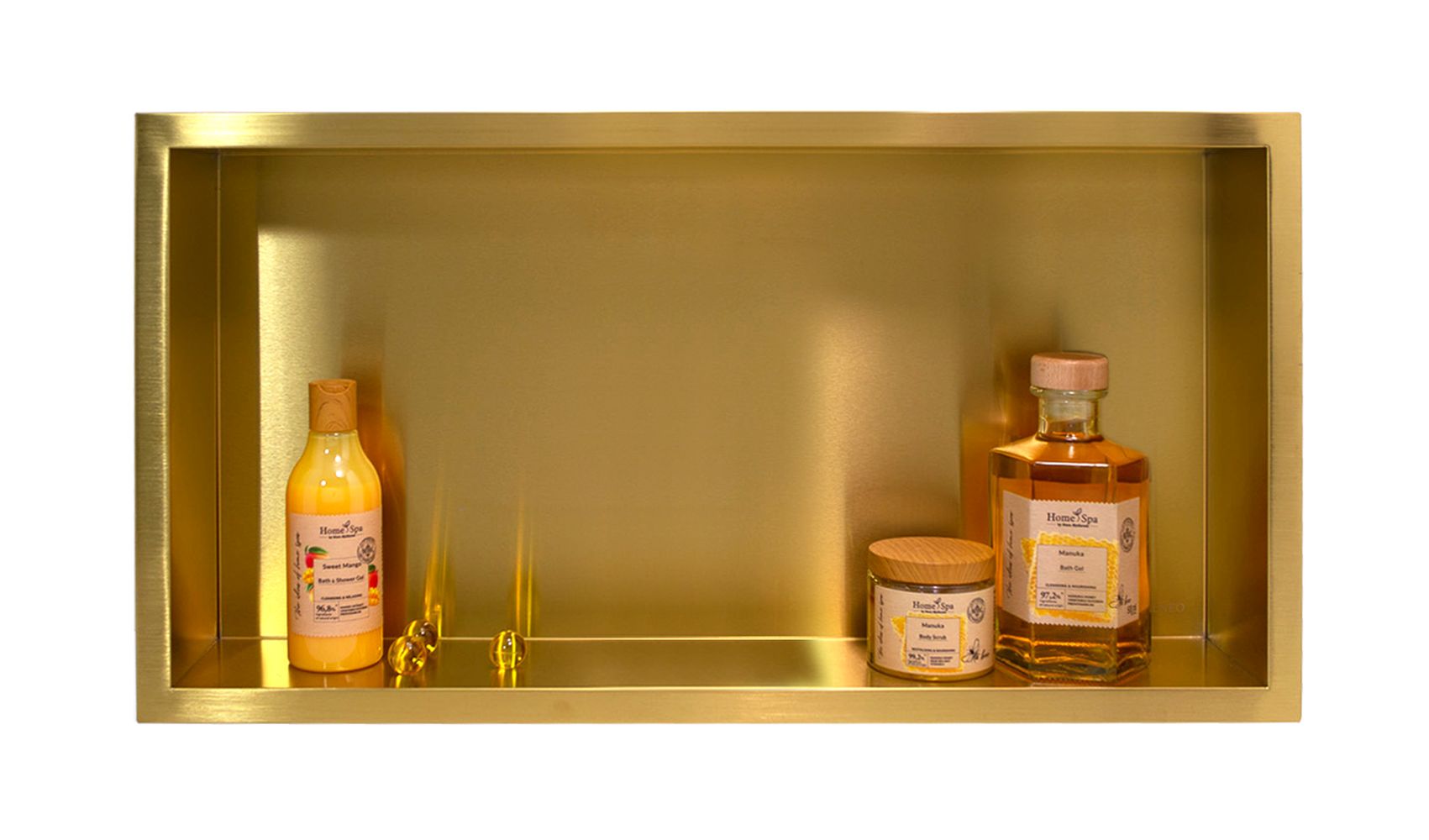 Balneo Wall-Box One Gold étagère encastrée 60 cm doré OB-BR3