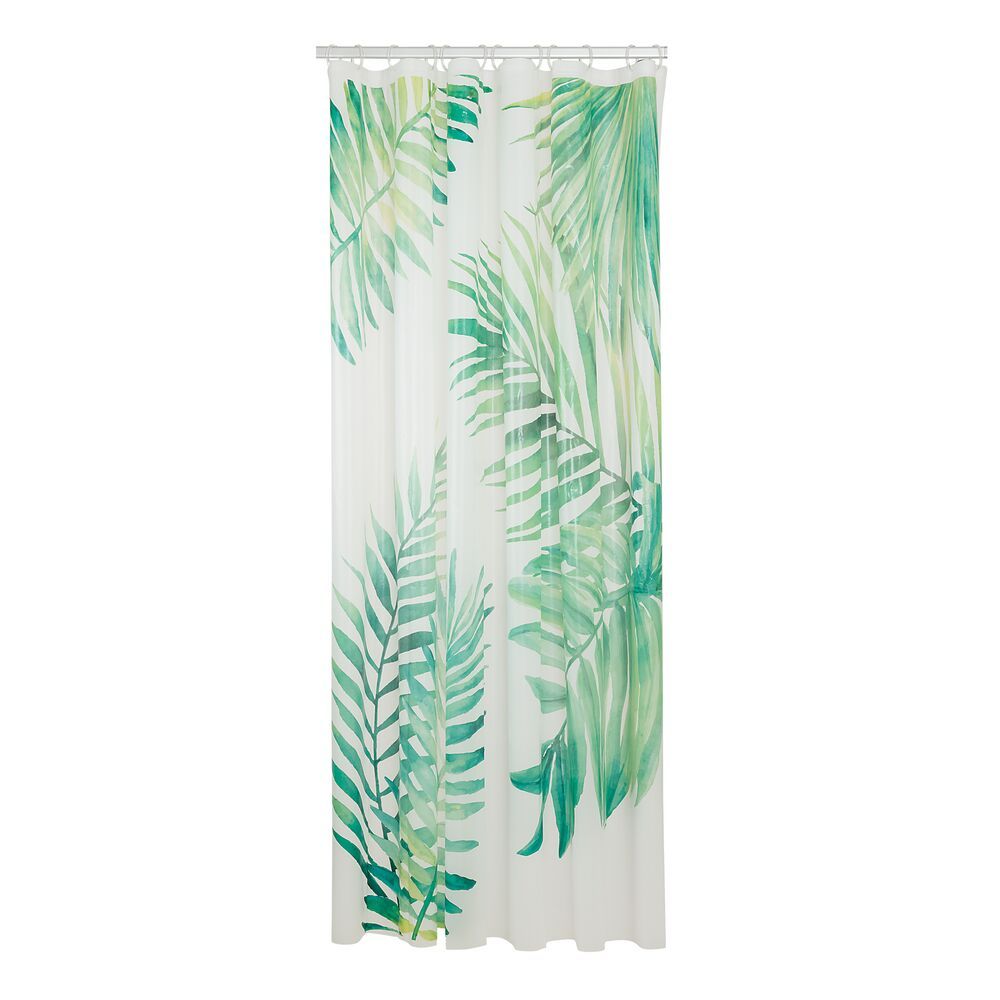 Sealskin Leaves rideau de douche 200x180 cm blanc-vert 800144