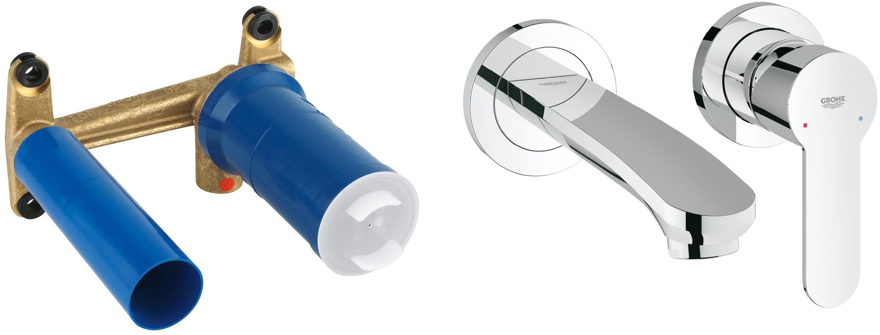 Set mitigeur de lavabo Grohe Eurostyle Cosmopolitan 19571002, élément encastré de mitigeur Grohe Eurostyle 23571000