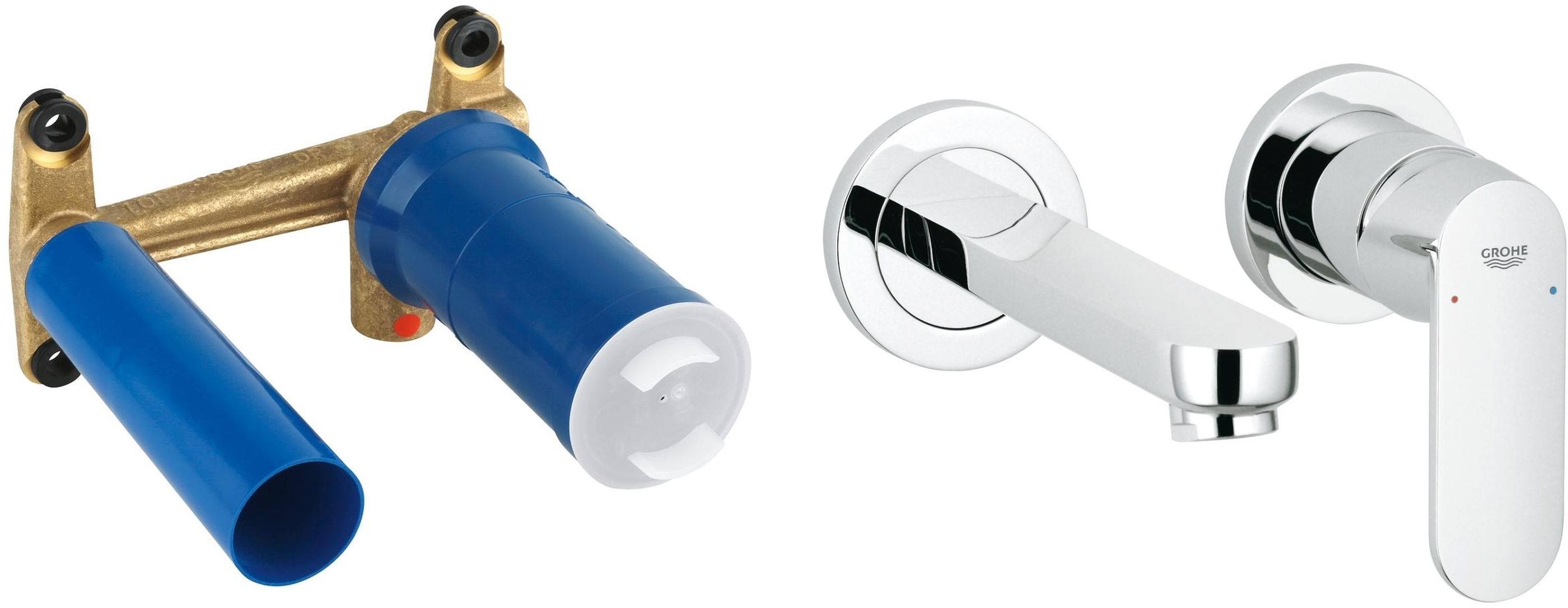 Set mitigeur de lavabo Grohe Eurosmart Cosmopolitan 19381000, élément encastré de mitigeur Grohe Eurostyle 23571000