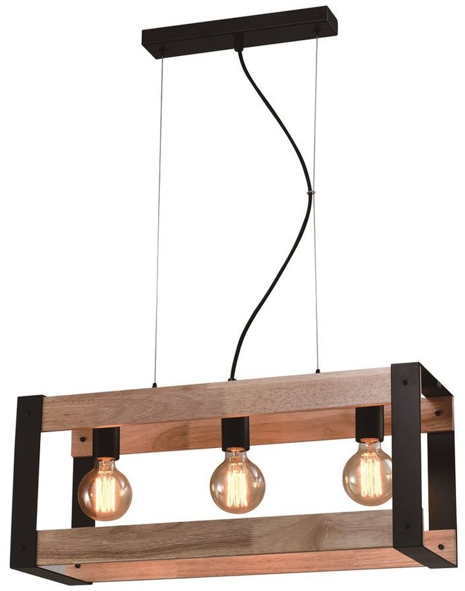 Candellux Varna lampe suspendue 3x40 W noir-bois 33-79077