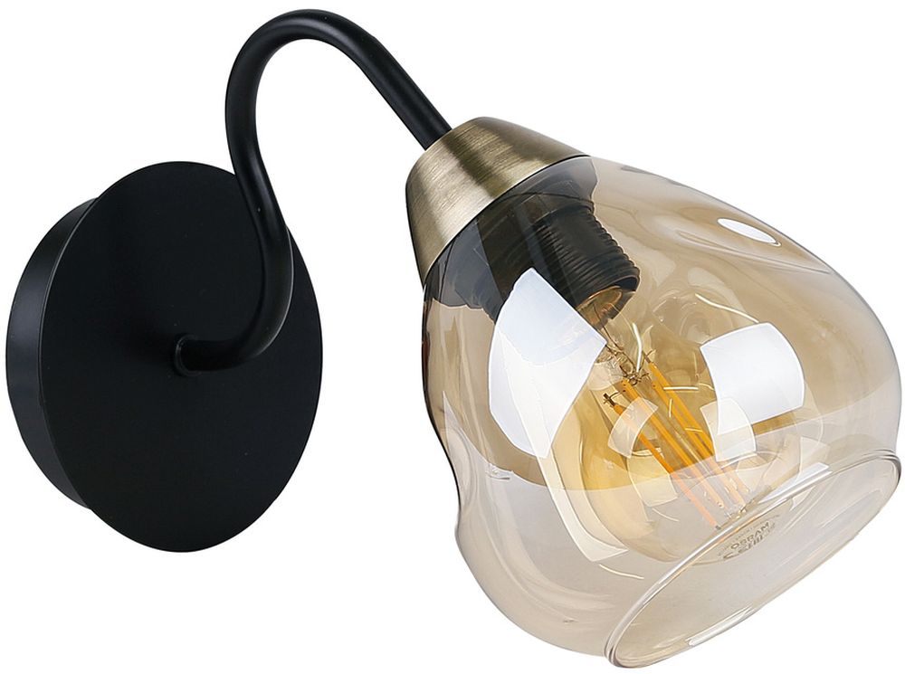 Candellux Unica applique murale 1x40 W noir-fumé-doré 21-00866