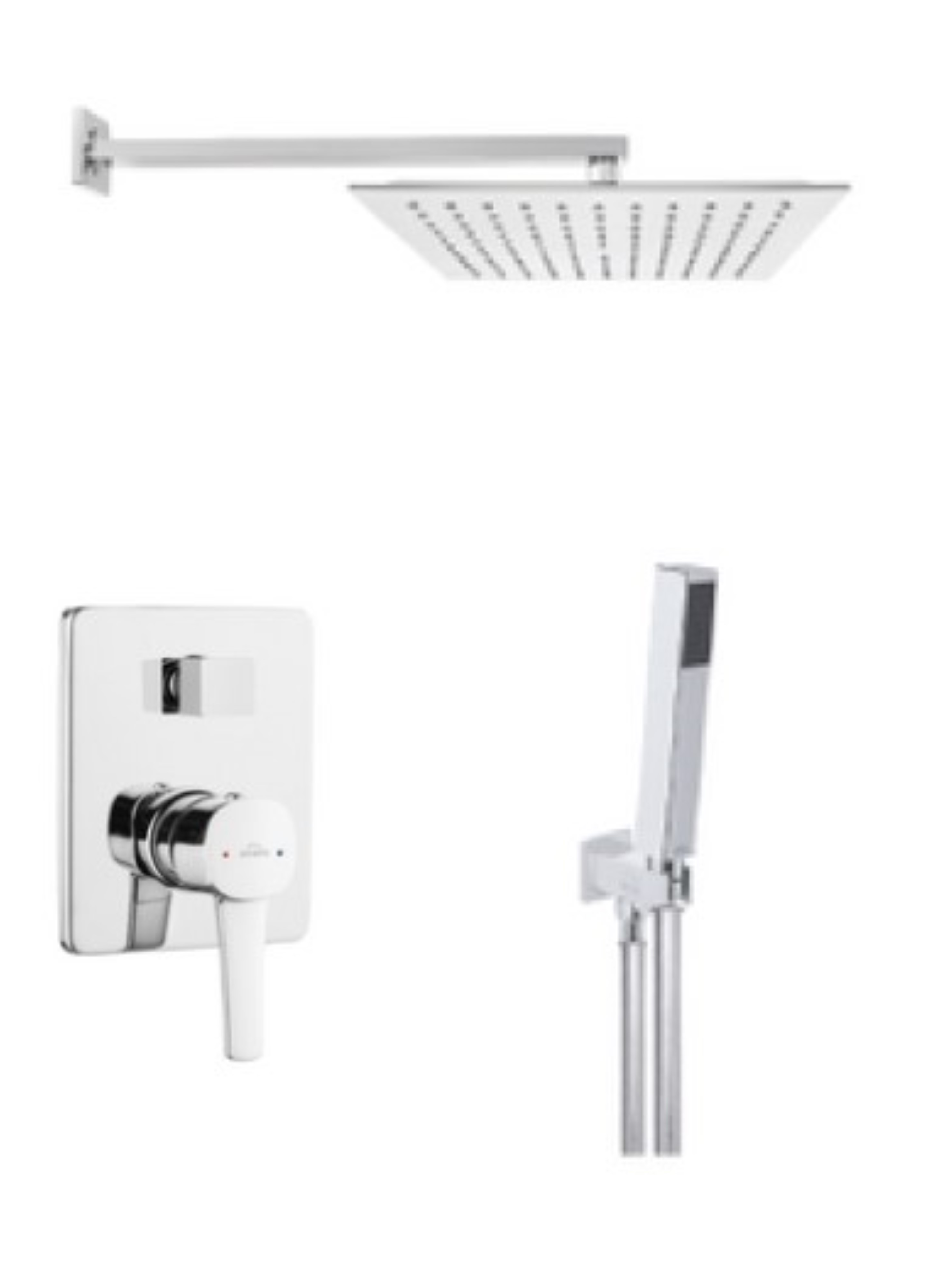 Invena Glamour ensemble de douche encastré oui chrome BS-02-0K1