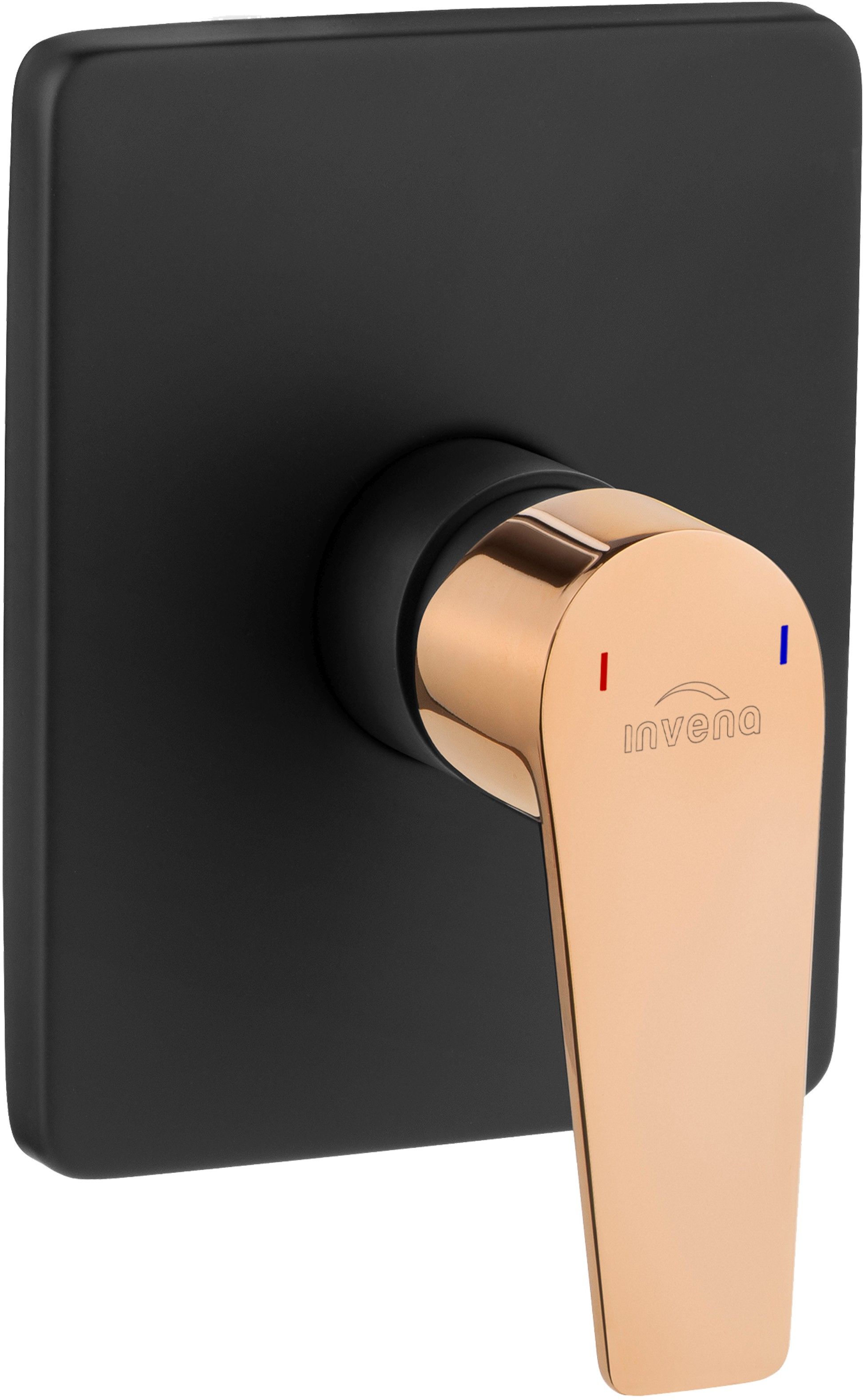 Invena Midnight mitigeur de douche encastrée noir-doré BP-35-001