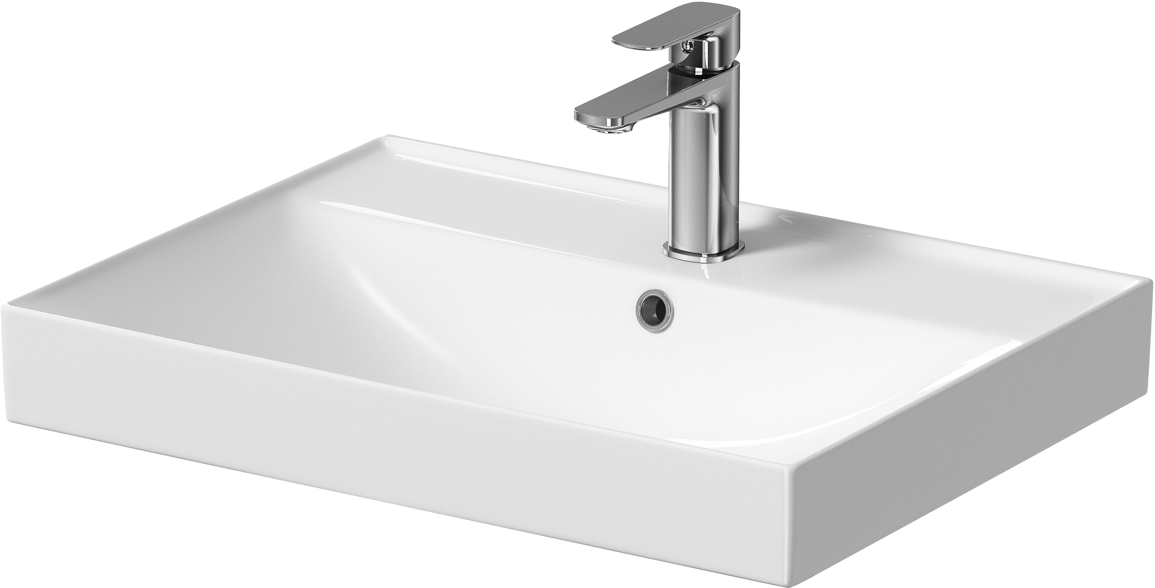 Cersanit Larga lavabo 60.5x45.5 cm rectangulaire de meuble blanc K120-009
