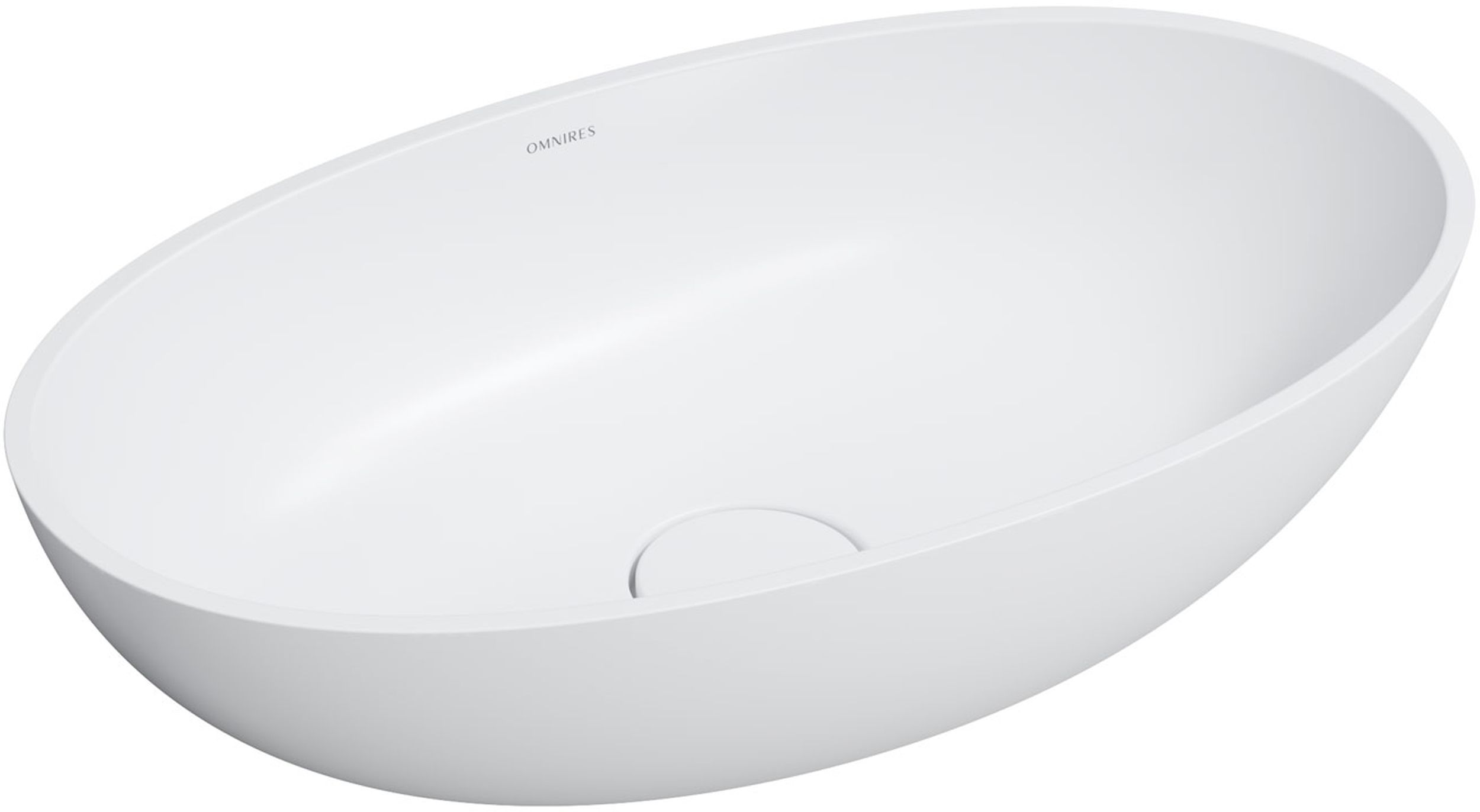 Omnires Shell M+ lavabo 60x35 cm ovale à poser blanc SHELLUNBM
