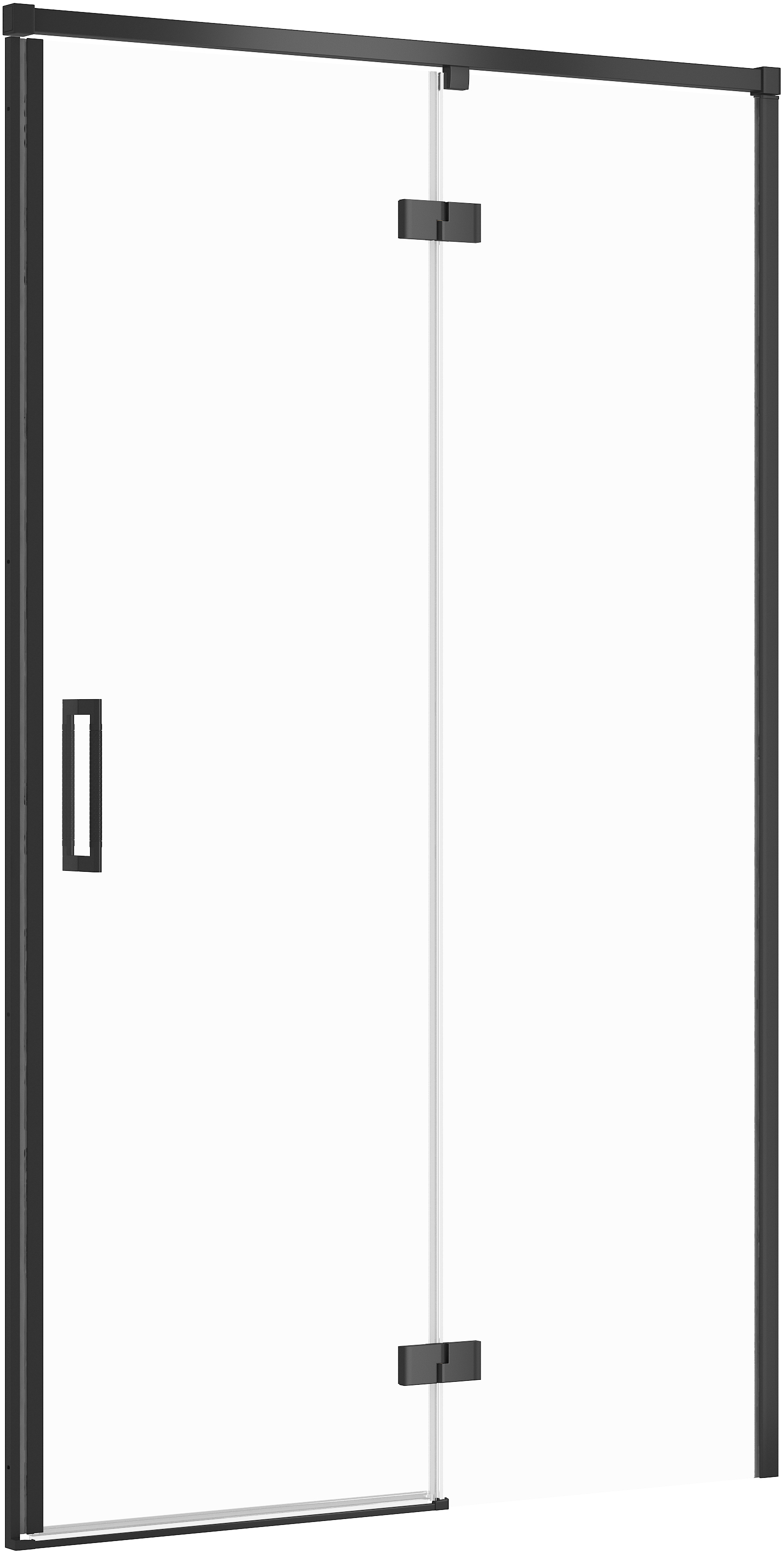 Cersanit Larga porte de douche 120 cm à ouverture basculante noir mat/verre transparent S932-126