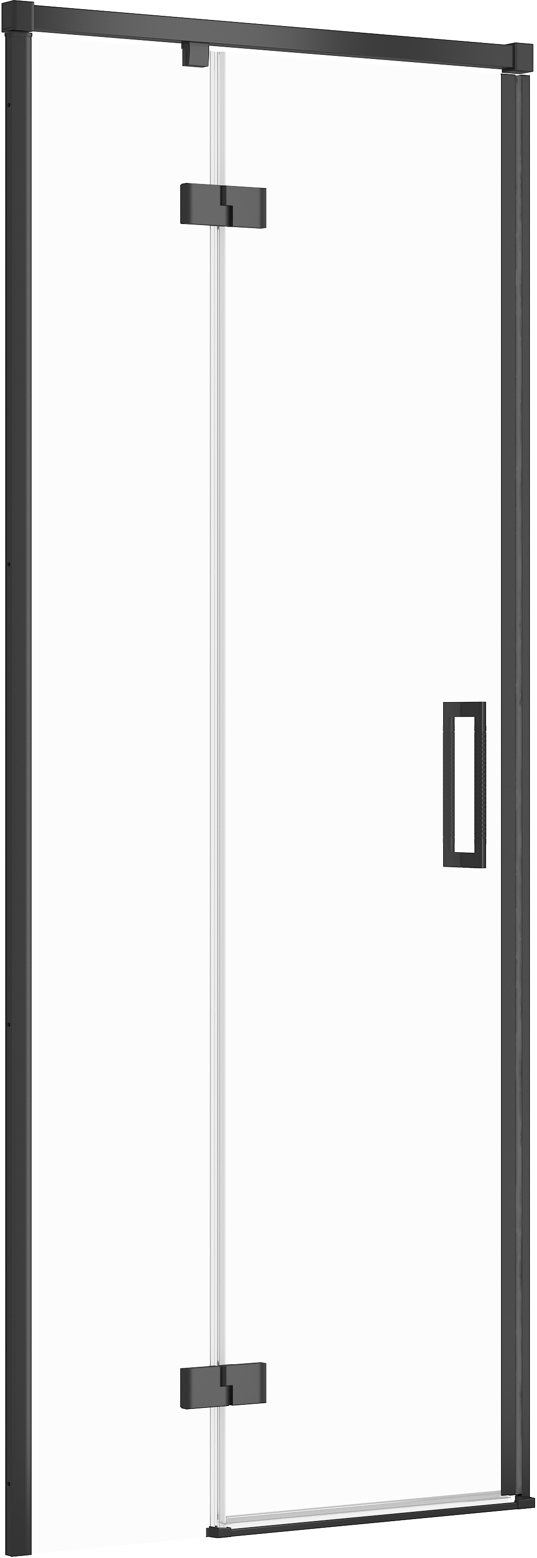 Cersanit Larga porte de douche 80 cm à ouverture basculante noir mat/verre transparent S932-127