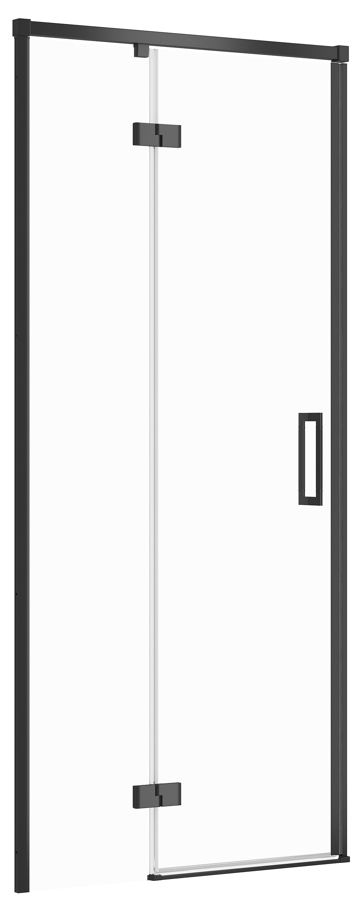 Cersanit Larga porte de douche 90 cm à ouverture basculante noir mat/verre transparent S932-128