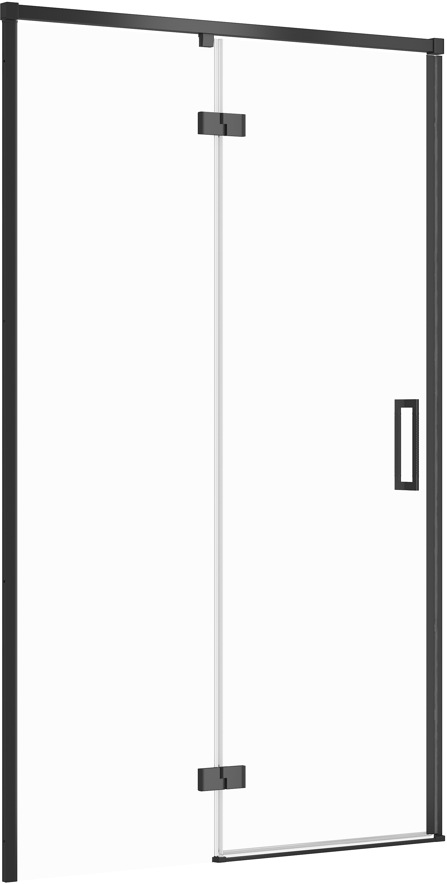Cersanit Larga porte de douche 120 cm à ouverture basculante noir mat/verre transparent S932-130