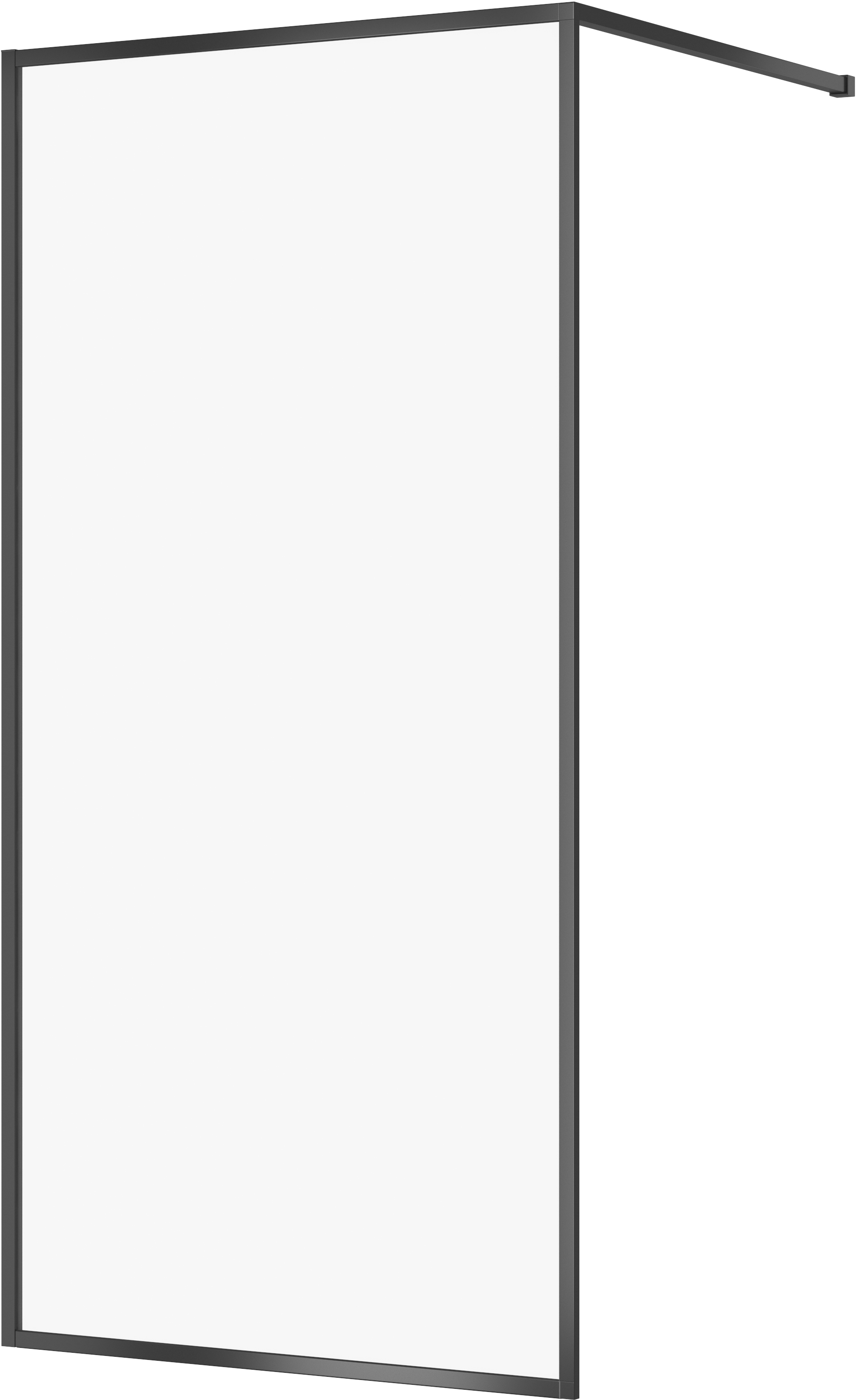 Cersanit Larga paroi de douche walk-in 100 cm noir mat/verre transparent S932-139