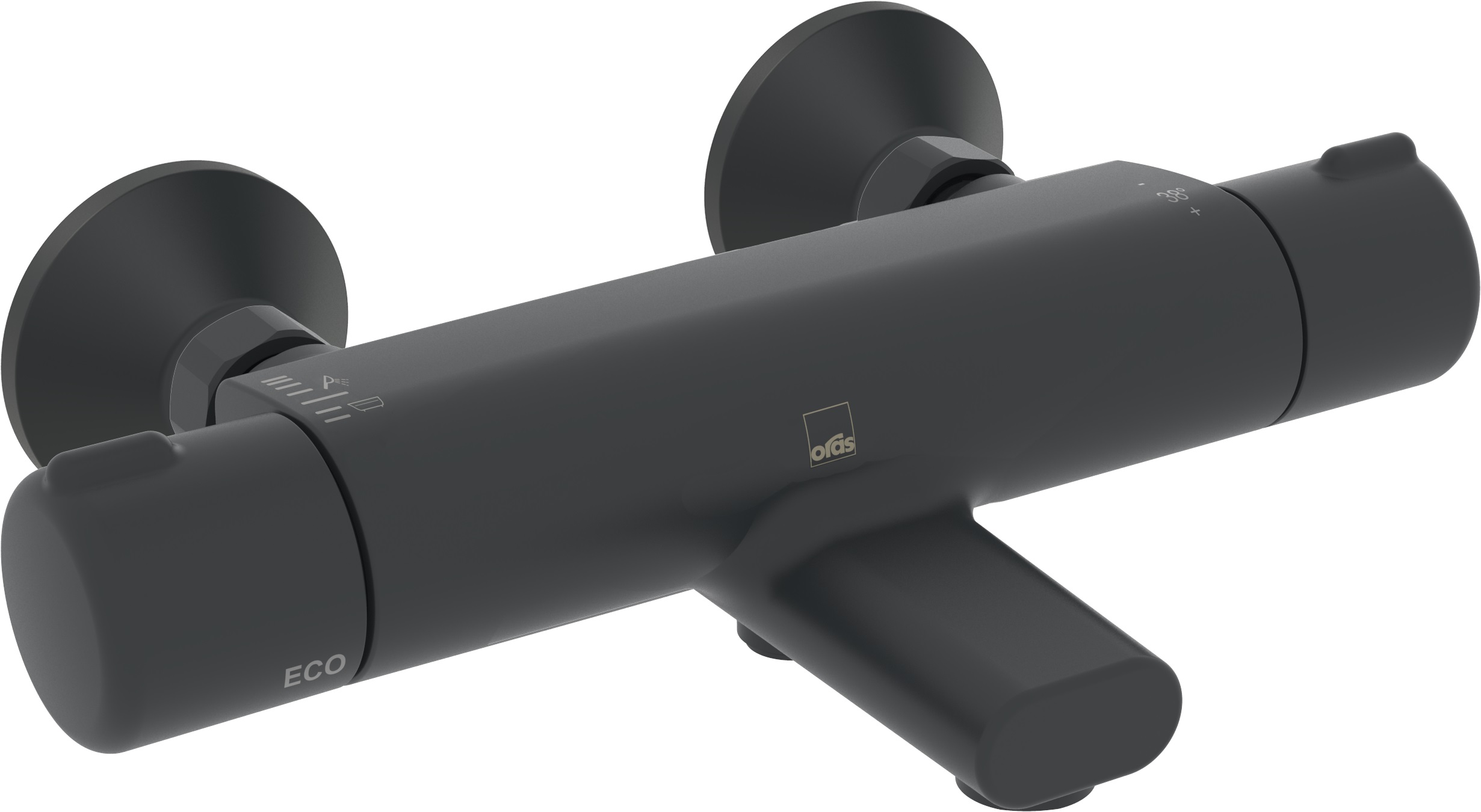 Oras Nova mitigeur bain-douche murale avec thermostat noir 7462G-33