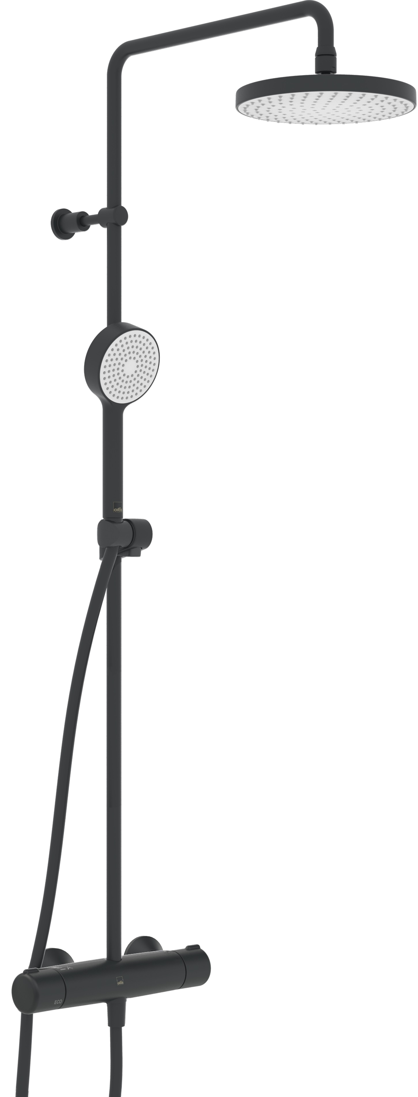 Oras Nova ensemble de douche mural avec thermostat oui noir 7402-33