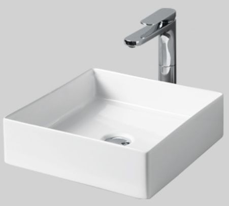Art Ceram Scalino lavabo 38x38 cm carrée à poser blanc brillant SCL00101;00
