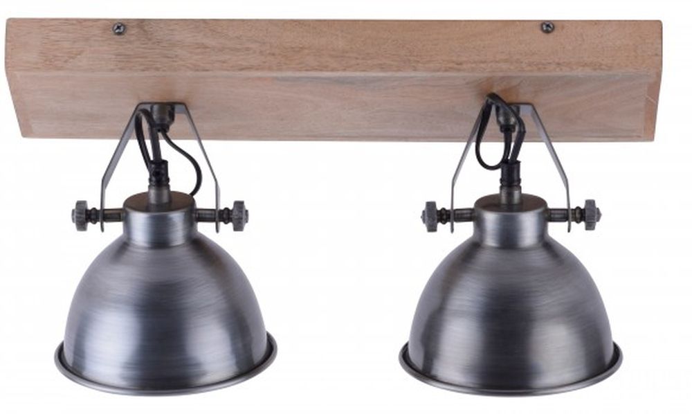 Just Light Samia plafonnier 2x40 W bois-fer 11982-77