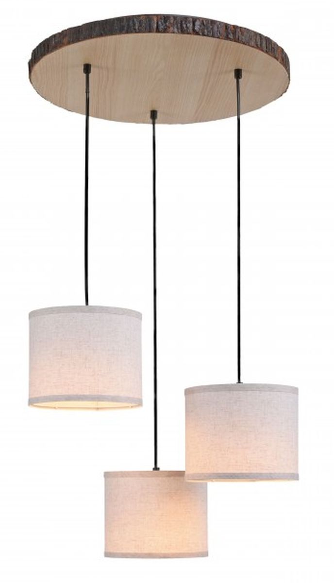 Just Light Bark lampe suspendue 3x40 W noir-bois-beige 11236-79