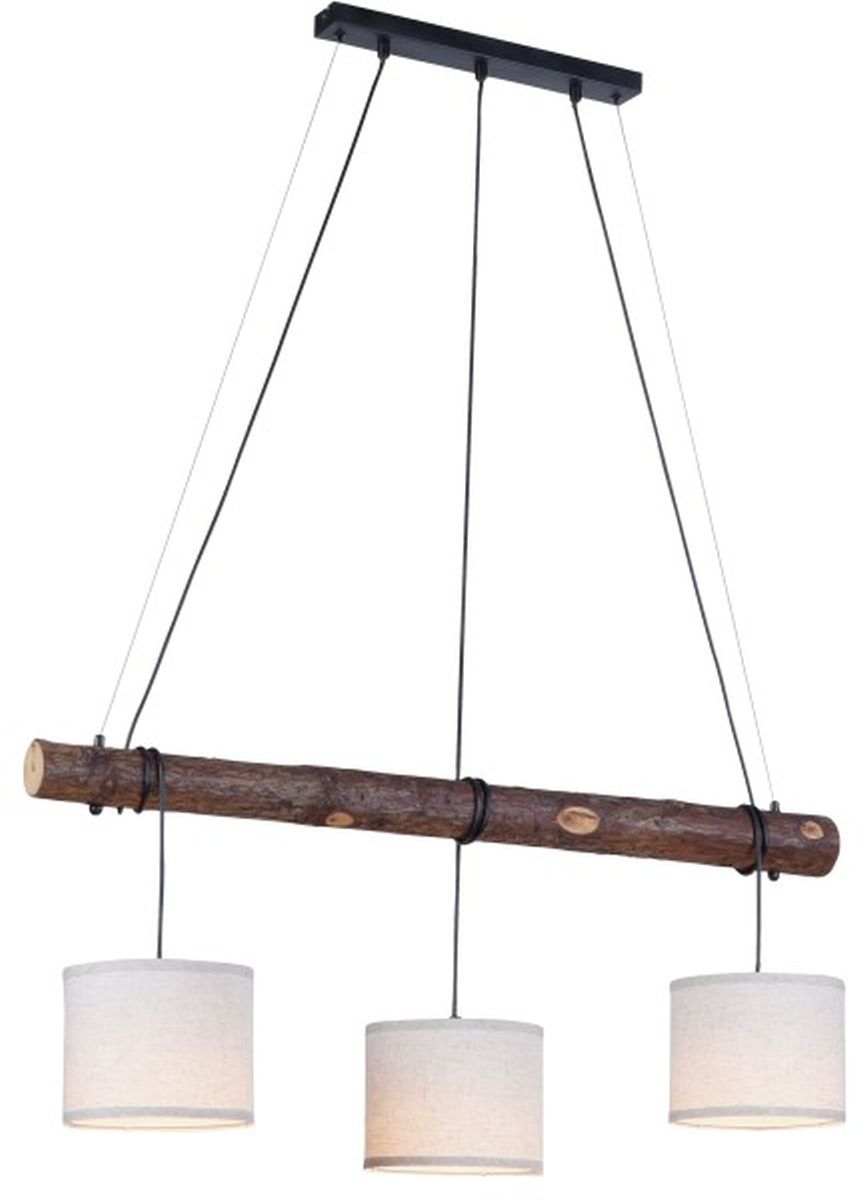 Just Light Bark lampe suspendue 3x40 W noir-bois-beige 11238-79