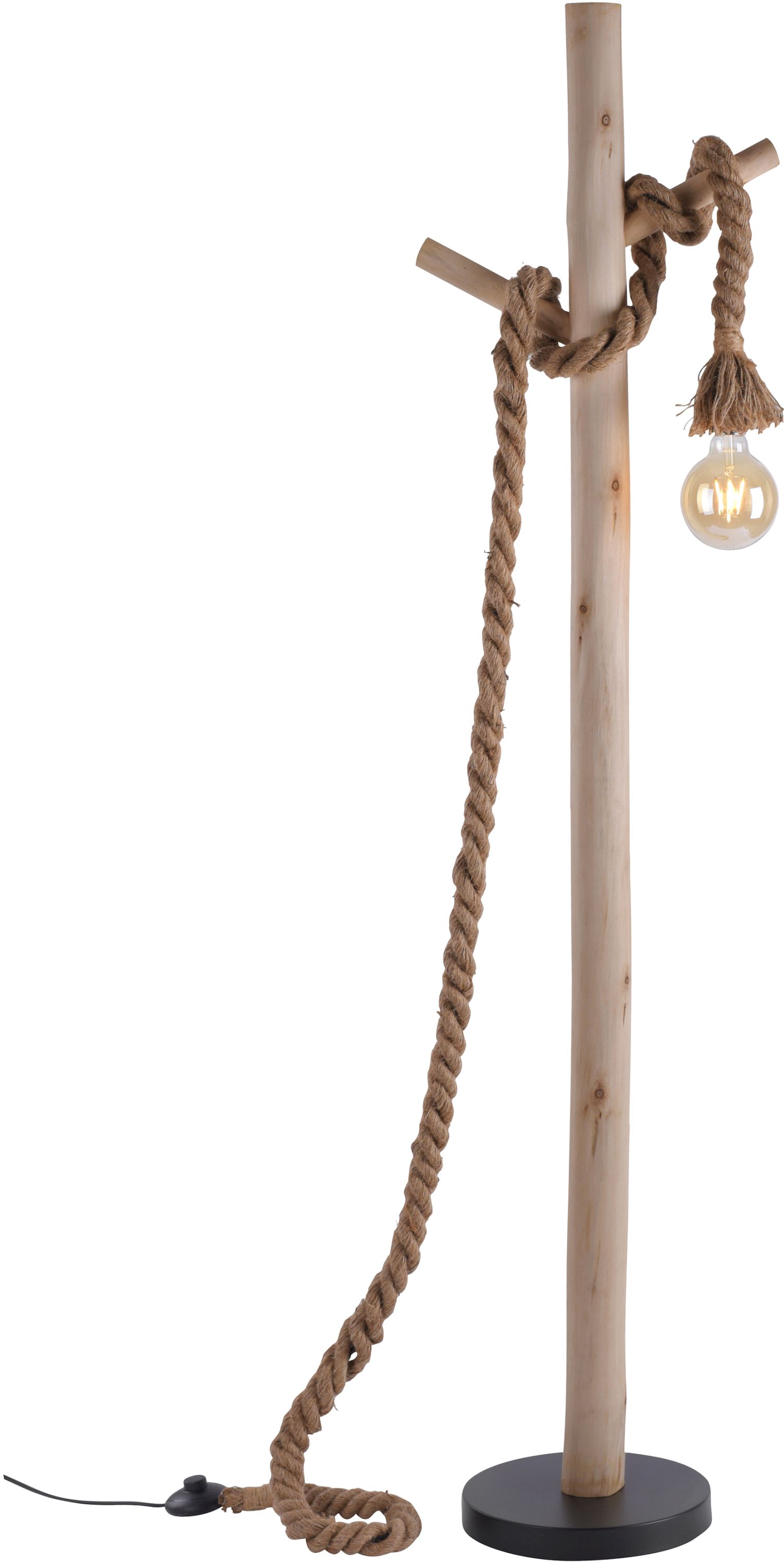 Just Light Rope lampadaire 1x40 W noir-bois-marron 15484-18