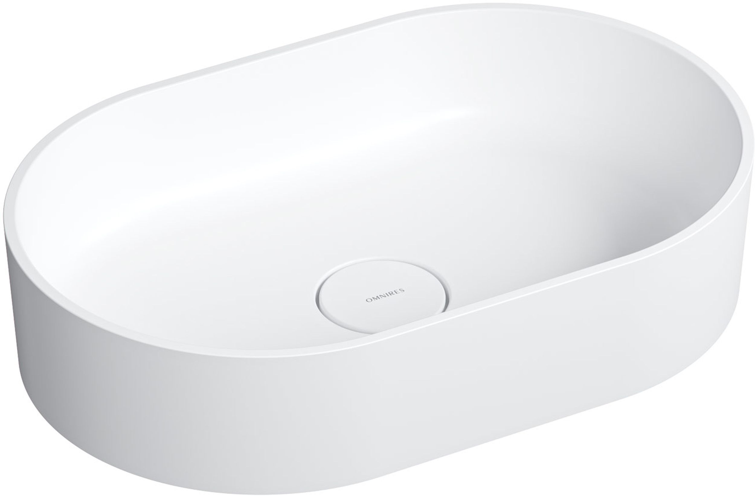 Omnires Ovo M+ lavabo 55x36 cm ovale à poser blanc OVOUNBM