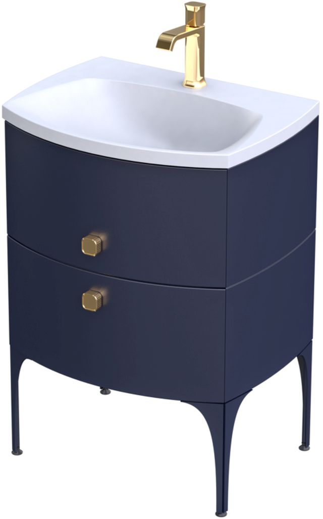 Oristo Louis armoire 61.6x47.7x55.4 cm sous-lavabo suspendu bleu OR50-SD2S-62-14