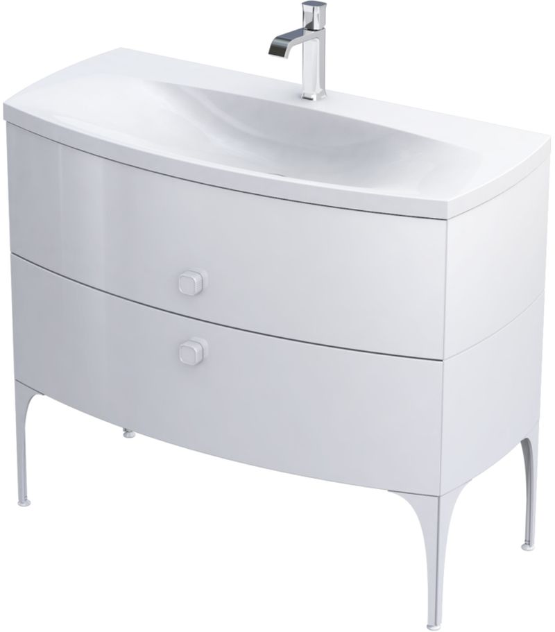 Oristo Louis armoire 101.6x47.7x55.4 cm sous-lavabo suspendu blanc OR50-SD2S-102-1