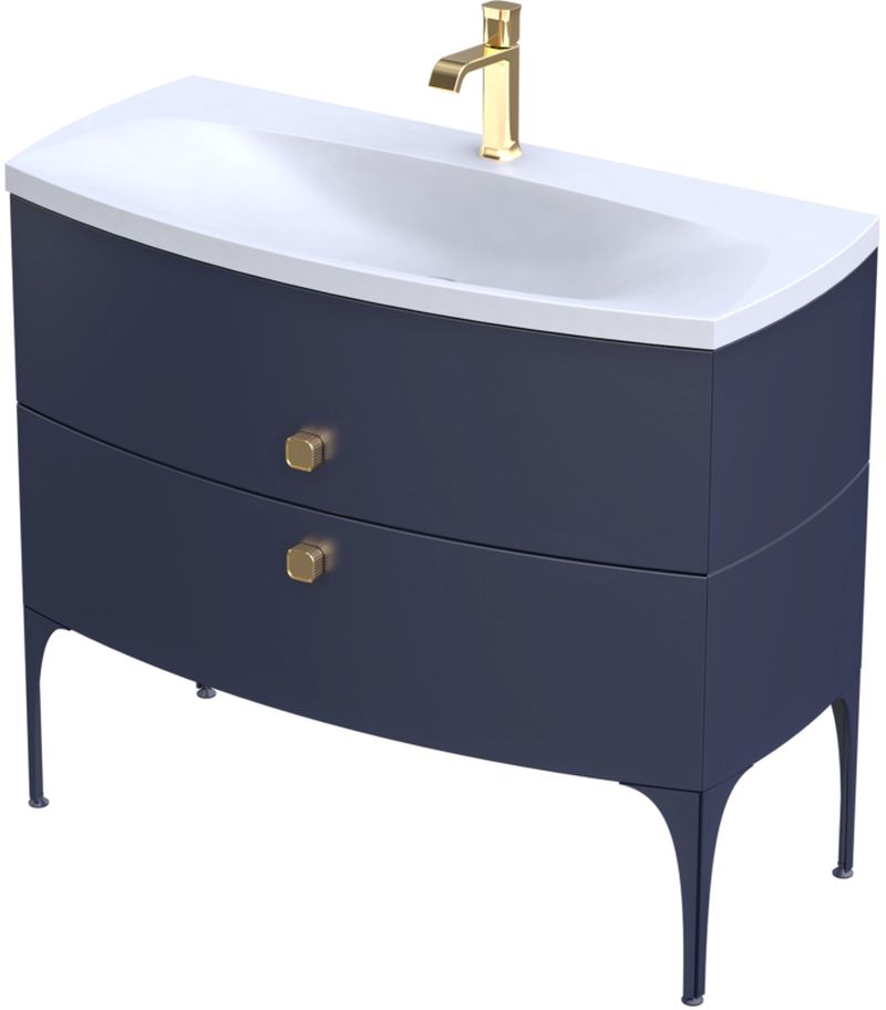 Oristo Louis armoire 101.6x47.7x55.4 cm sous-lavabo suspendu bleu OR50-SD2S-102-14