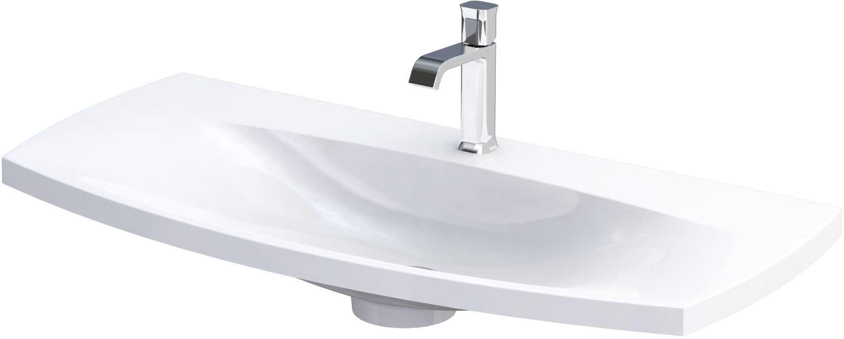 Oristo Louis lavabo 102x48 cm rectangulaire de meuble blanc UME-LU-102-92