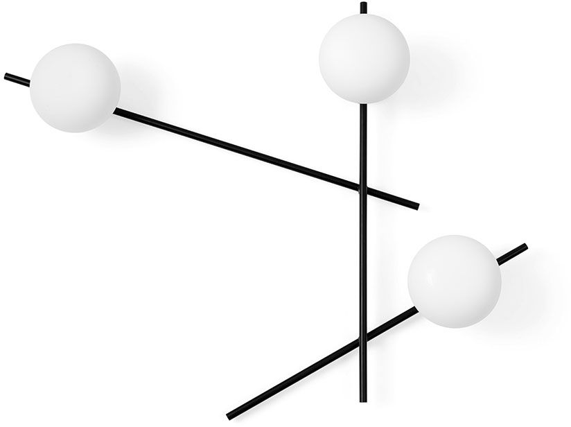 Miloox Mikado applique murale 3x28 W blanc-noir 1744.176