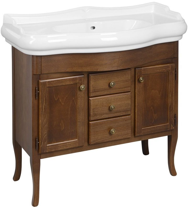 Sapho Retro armoire 89x36.5x80 cm sous-lavabo sur pied hêtre 1620