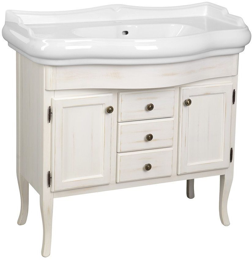 Sapho Retro armoire 89x36.5x80 cm sous-lavabo sur pied blanc 1621