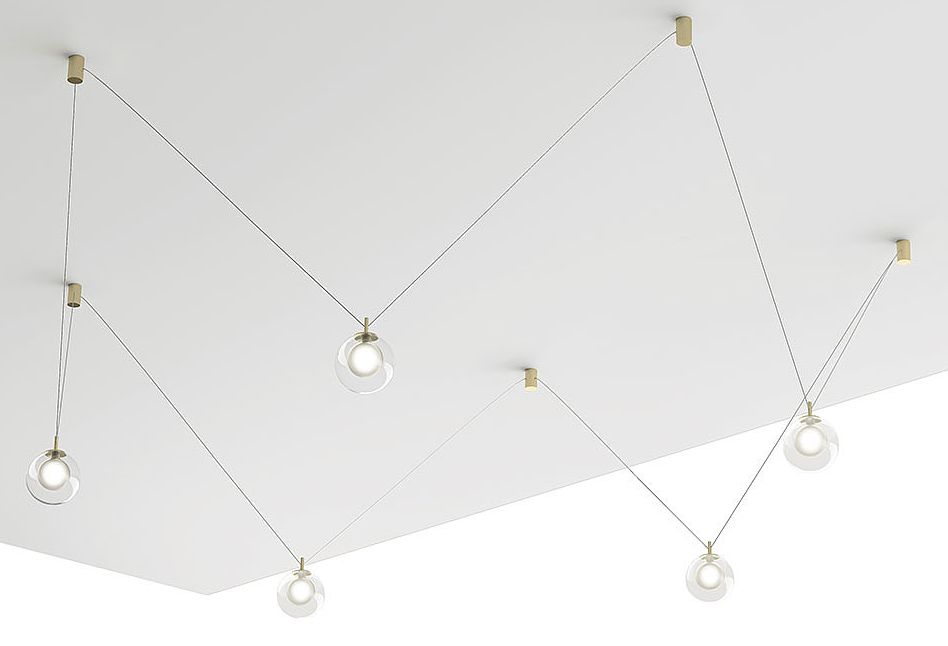 Miloox Aladino lampe suspendue 5x40 W transparent-doré 1744.144