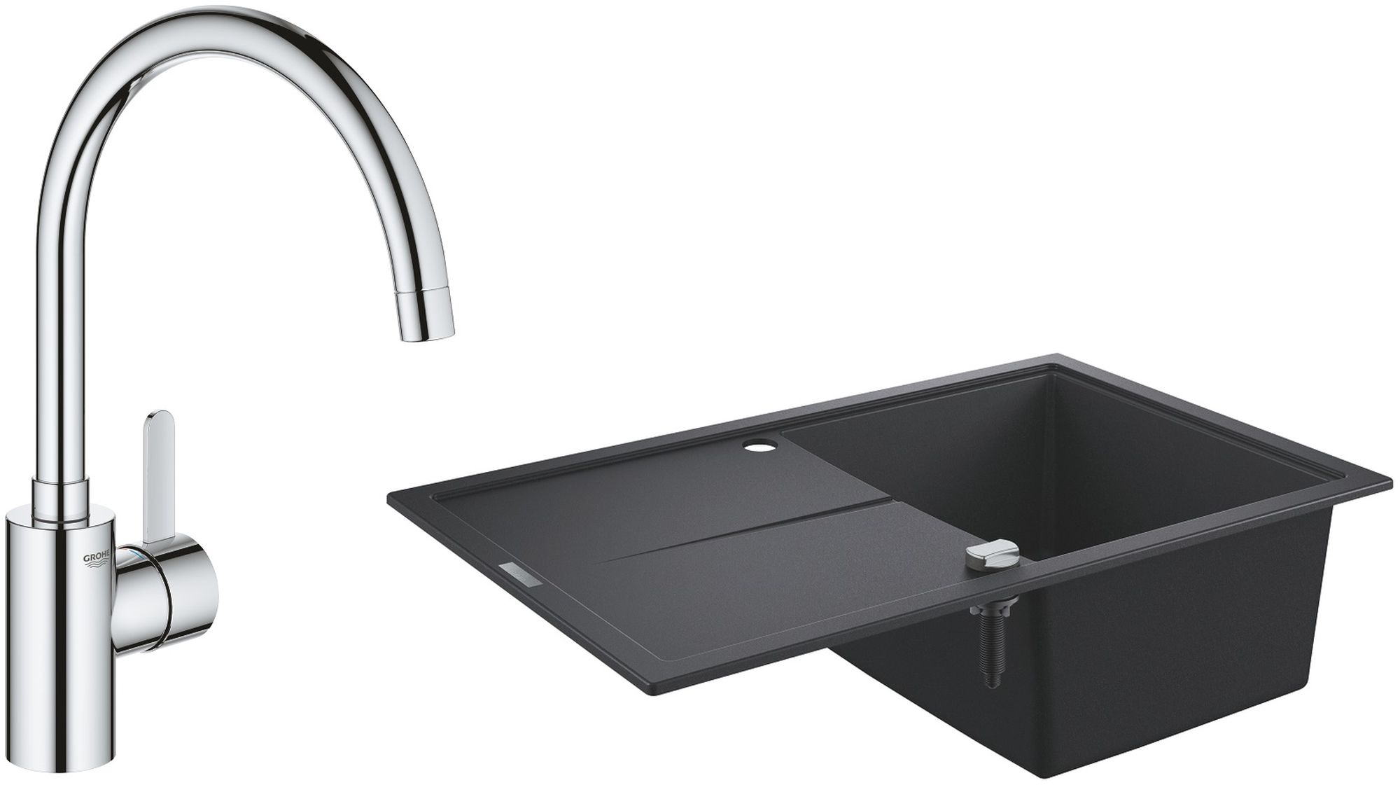 Set évier en granit Grohe K400 31639AP0, mitigeur de cuisine Grohe Eurosmart Cosmopolitan 32843002